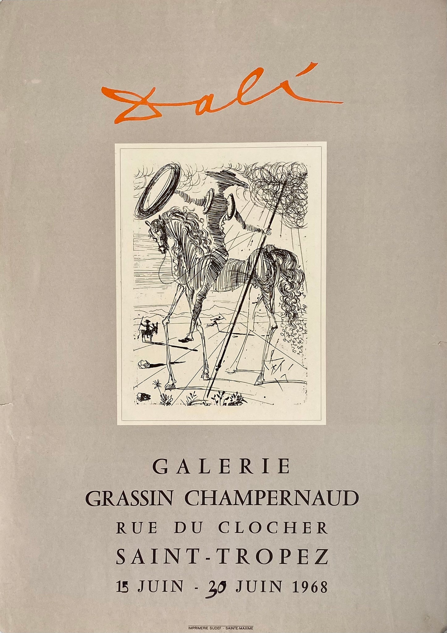 Affiche Galerie Grassin Champernaud    Par Dali, 1968