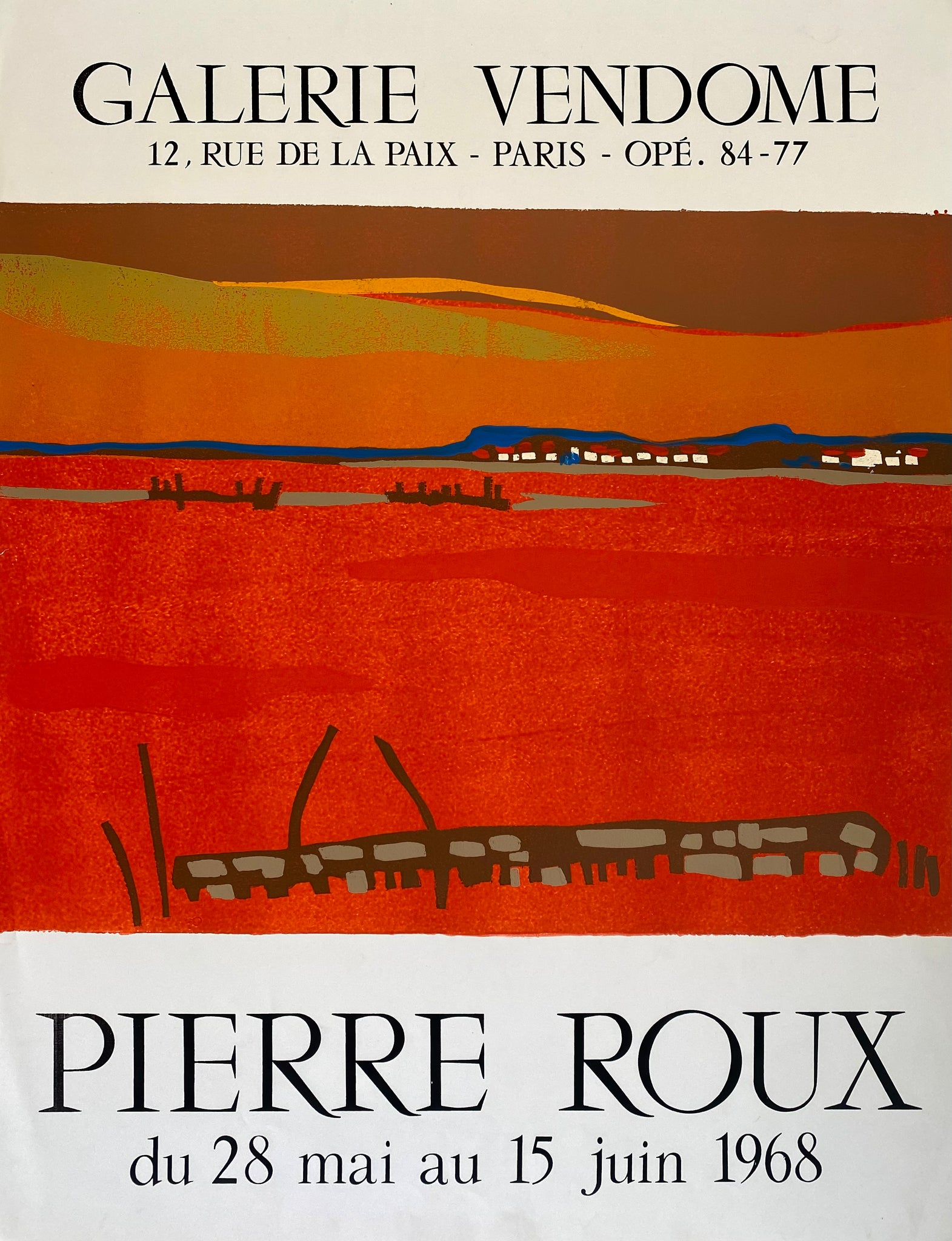 Affiche Galerie Vendome    Par Pierre Roux, 1968