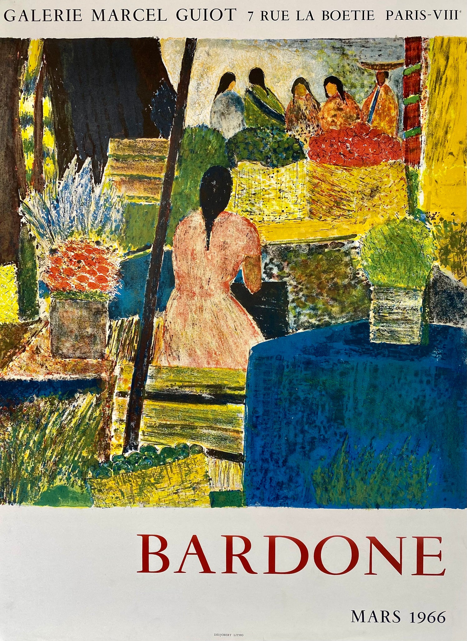 Affiche Galerie Marcel Guiot    Par Bardone, 1966