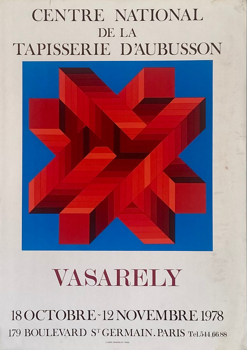 Affiche Centre National de la tapisserie d'Aubusson    Par Vasarely, 1978