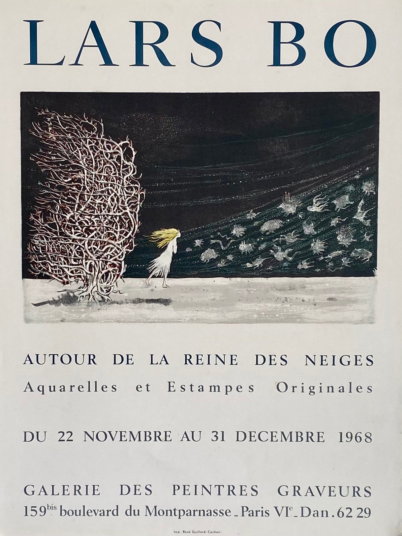 Affiche galerie des peintres graveurs    par Lars Bo, 1968