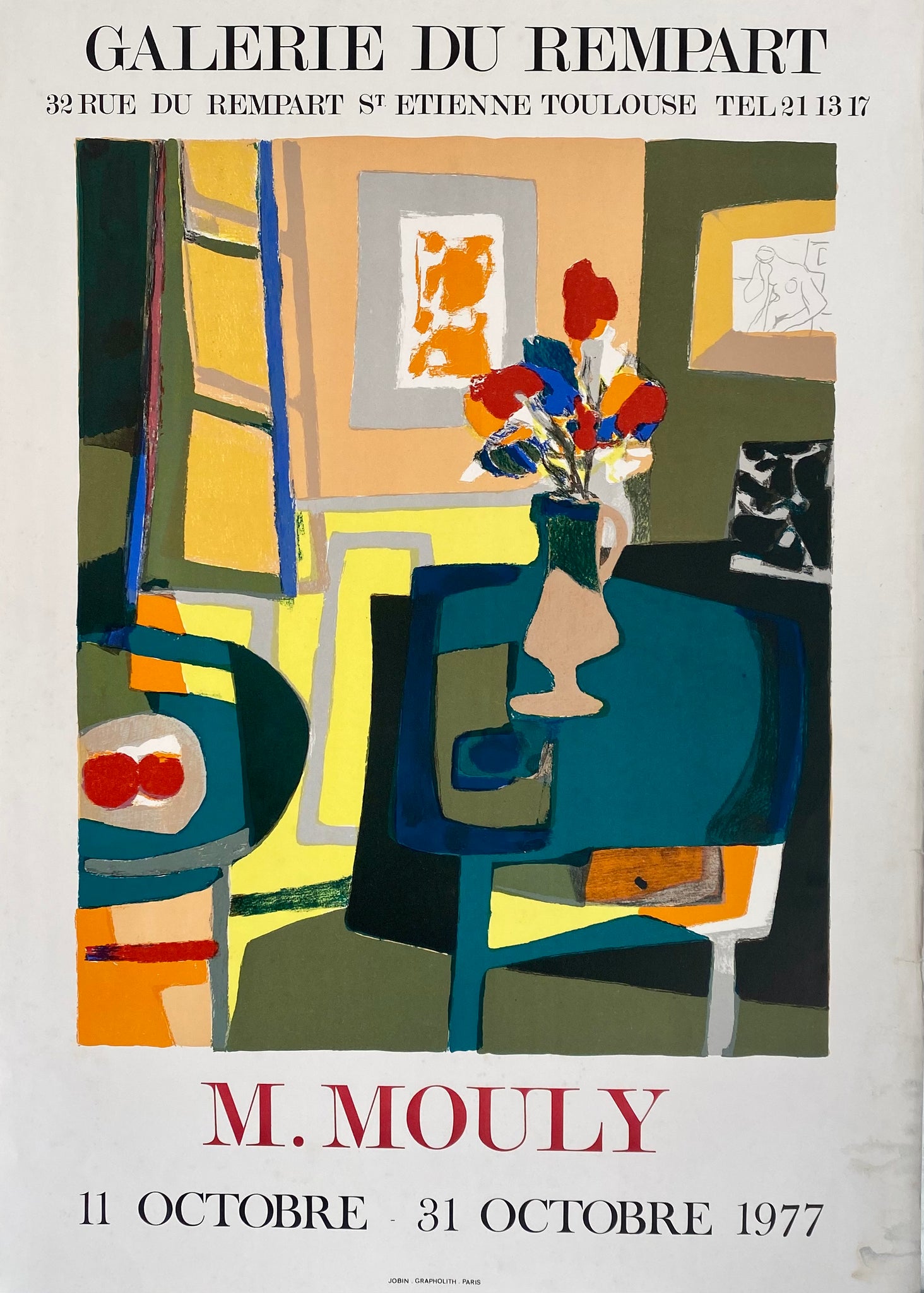 Affiche galerie du Rempart    par M. Mouly, 1977