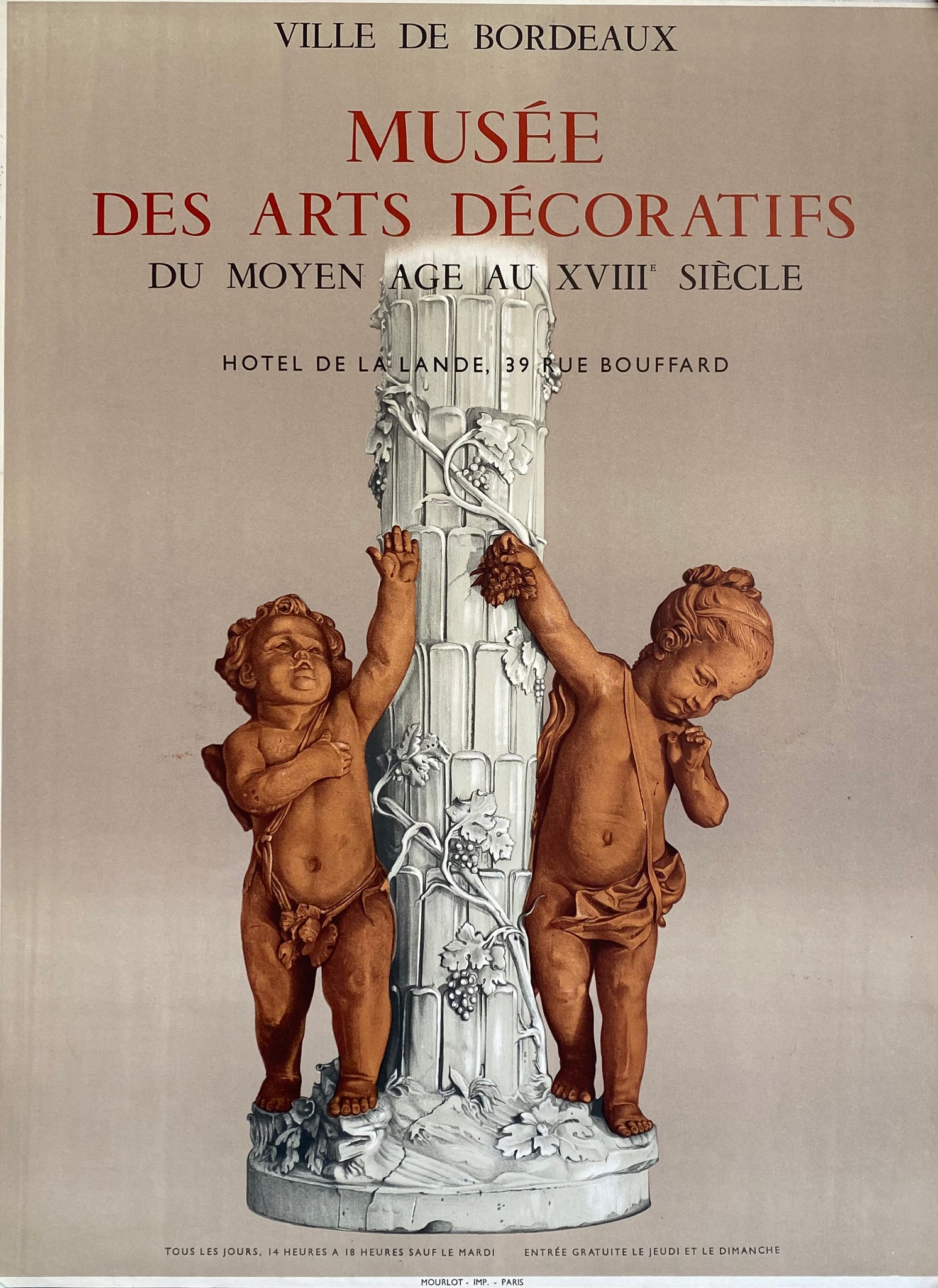 Affiche Originale Musée des Arts Décoratifs du Moyen Age au XVIIIe - Mourlot