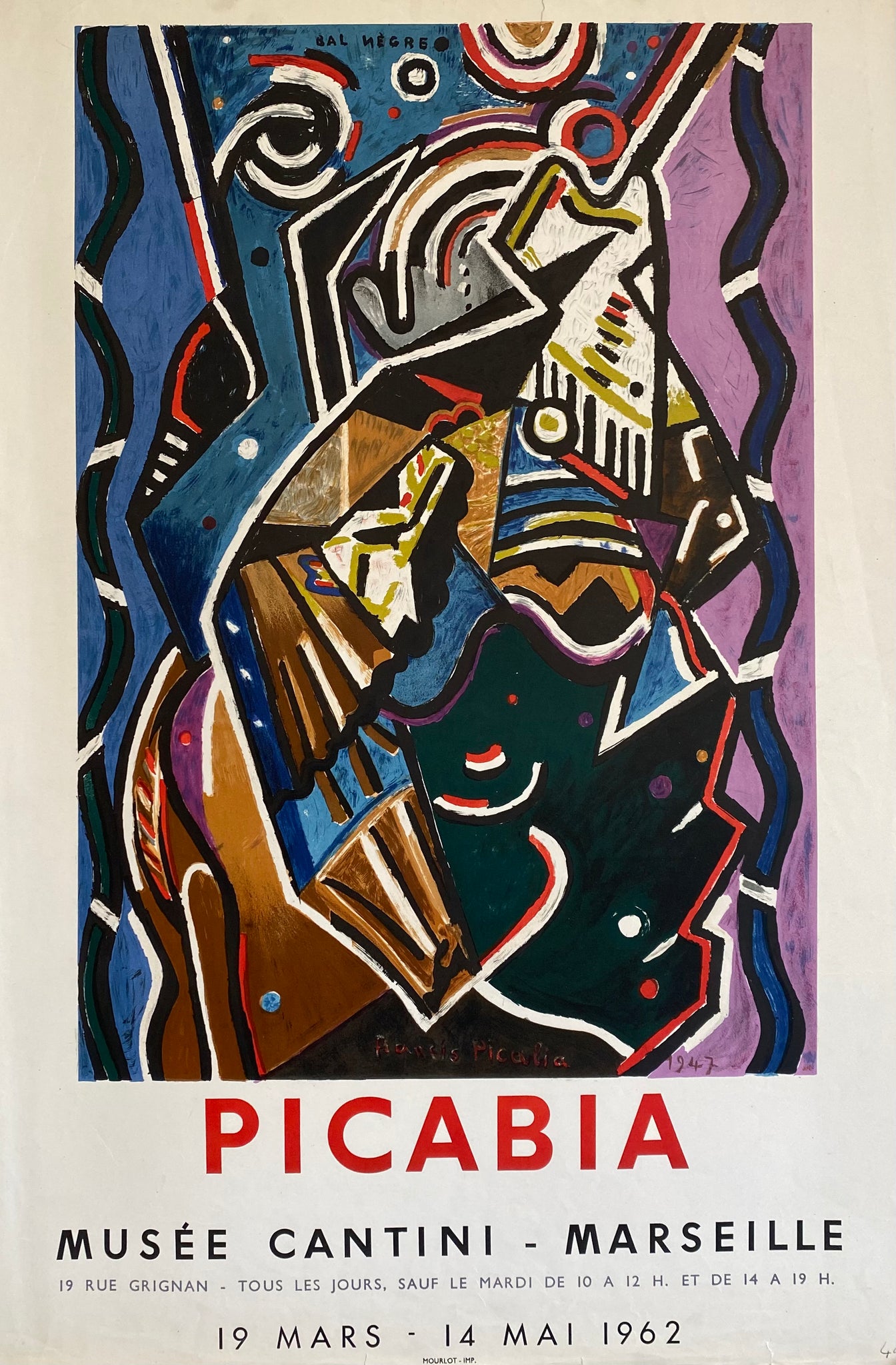 Affiche Originale Musée Cantini-Marseille - Picabia 1962