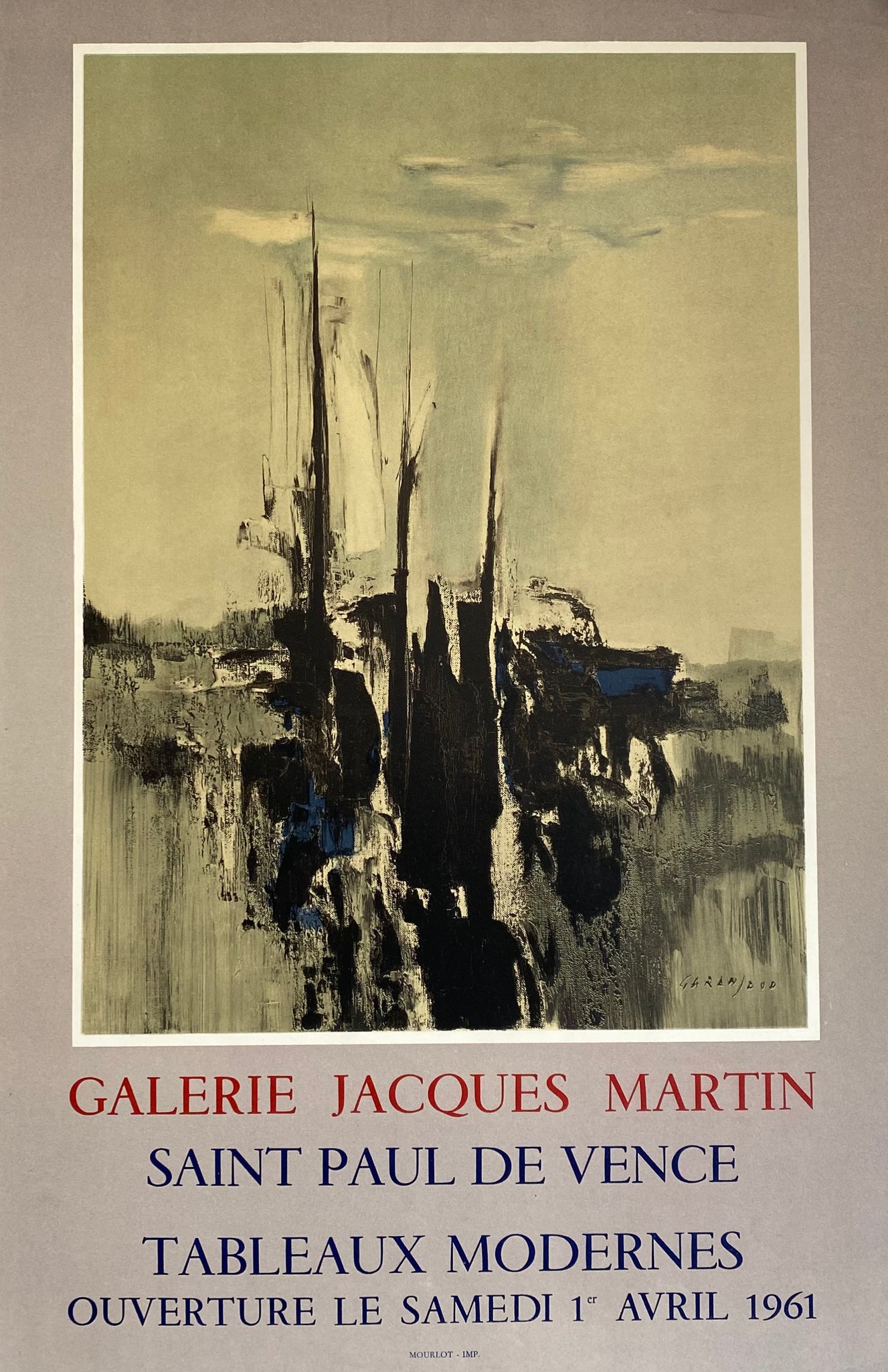Affiche Originale Galerie Jacques Martin - Garanjou 1961