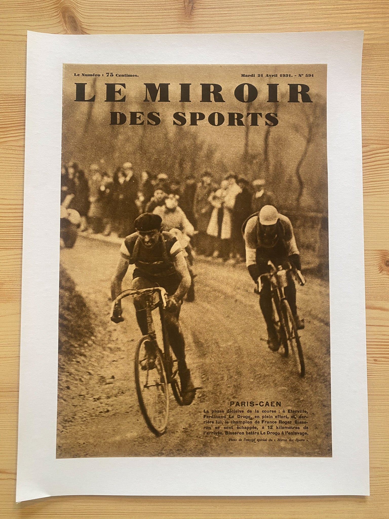 Le Miroir des Sports - Cyclisme Paris-Caen  - Avril 1931 n°591