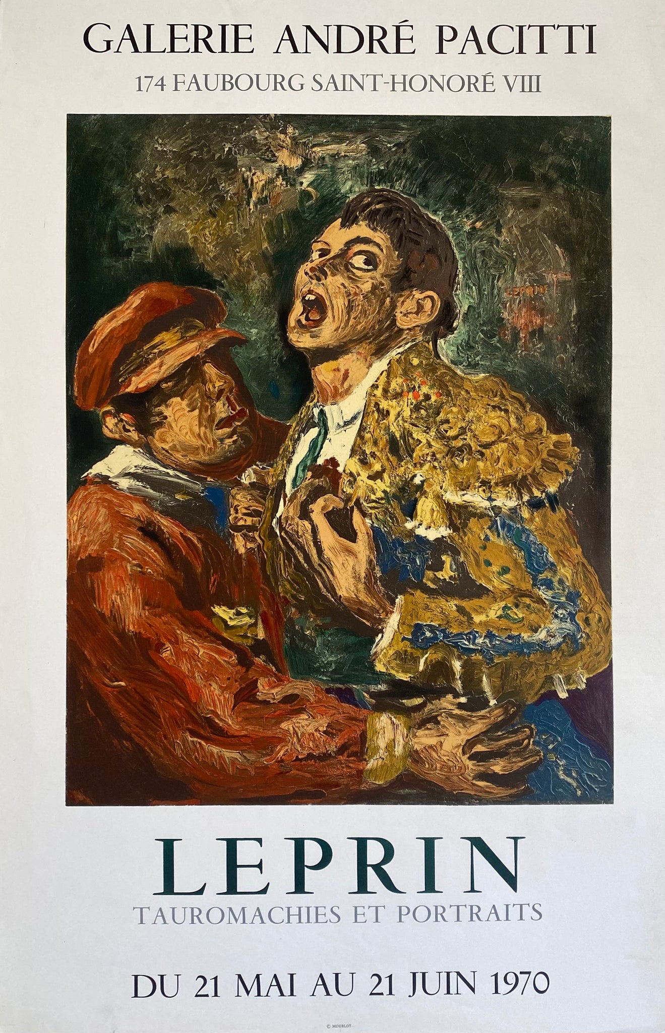 Affiche Originale Galerie André Pacitti - Leprin 1970
