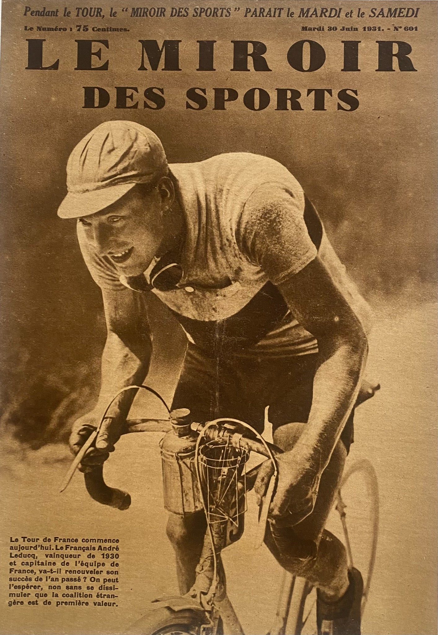 Affiche Le Miroir des Sports  - Tour de France  - 30 Juin 1931 N°601