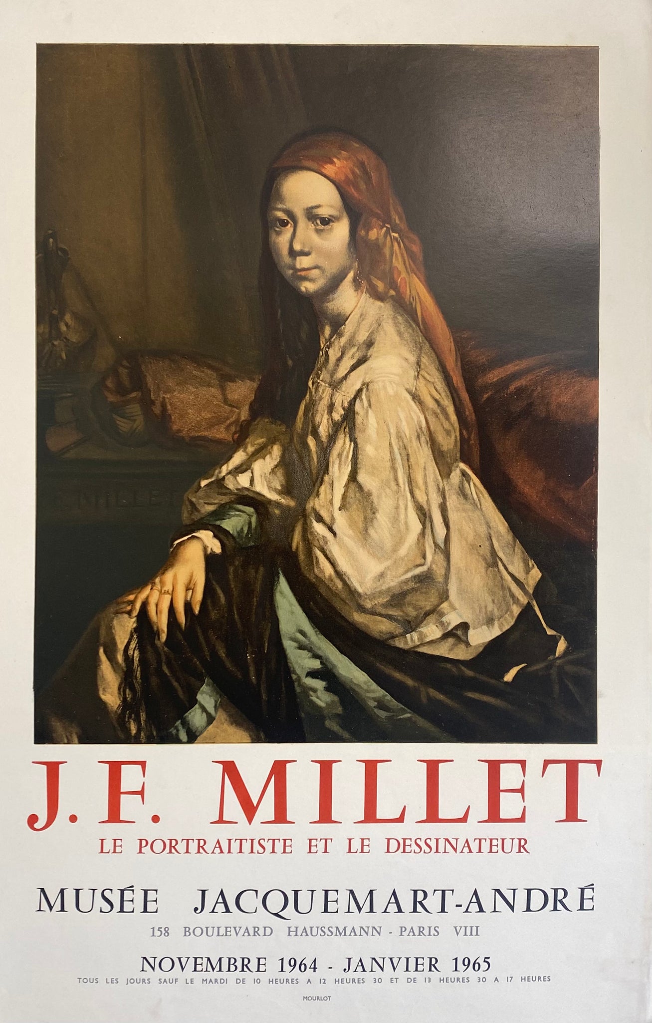 Affiche Collection Mus e Jacquemart Andr J F Millet 1965 affiche-collection-mus-e-jacquemart-andr-j-f-millet-1965