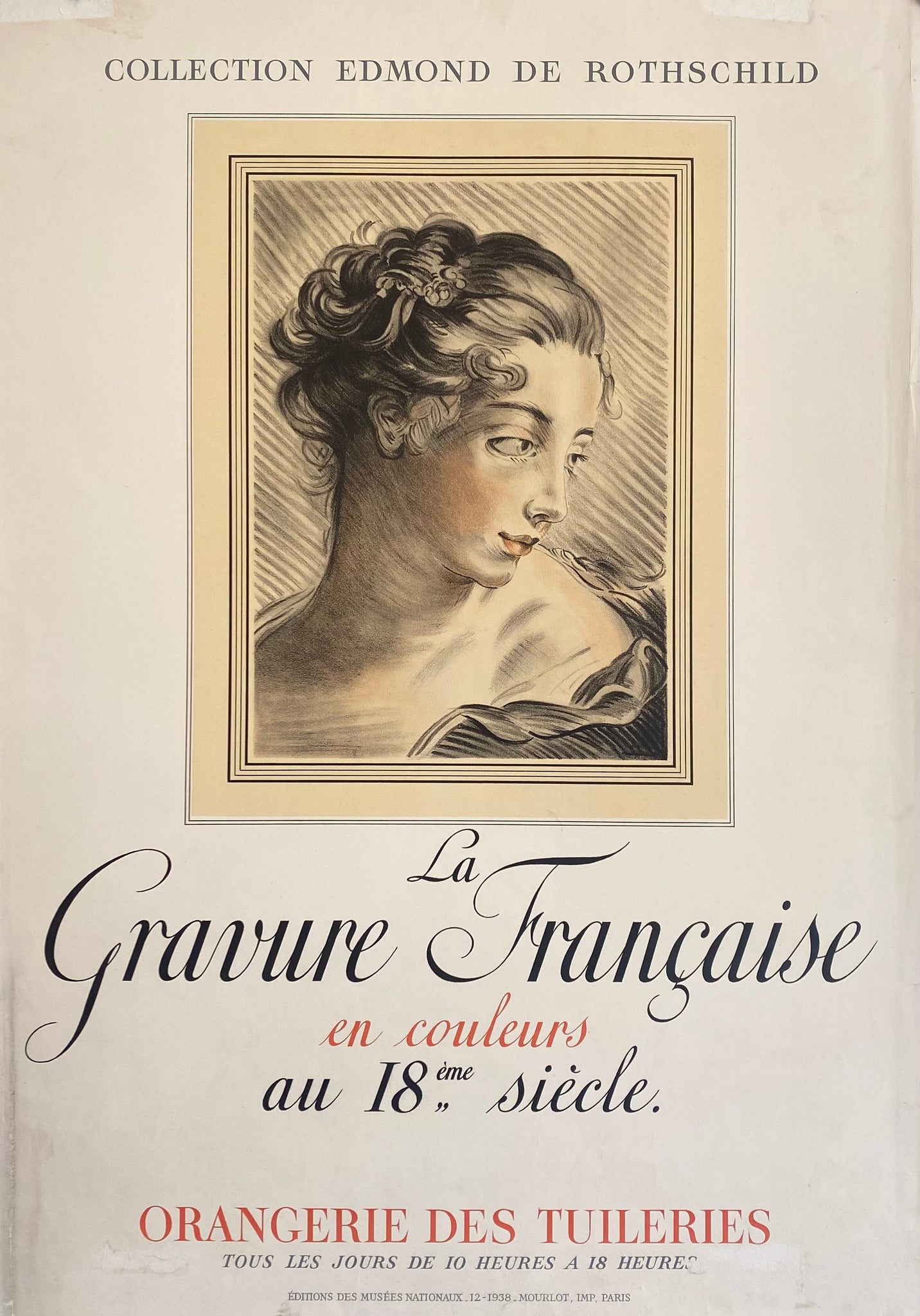 Affiche Collection la Gravure Française en Couleurs au XVIIIe siècle 1938