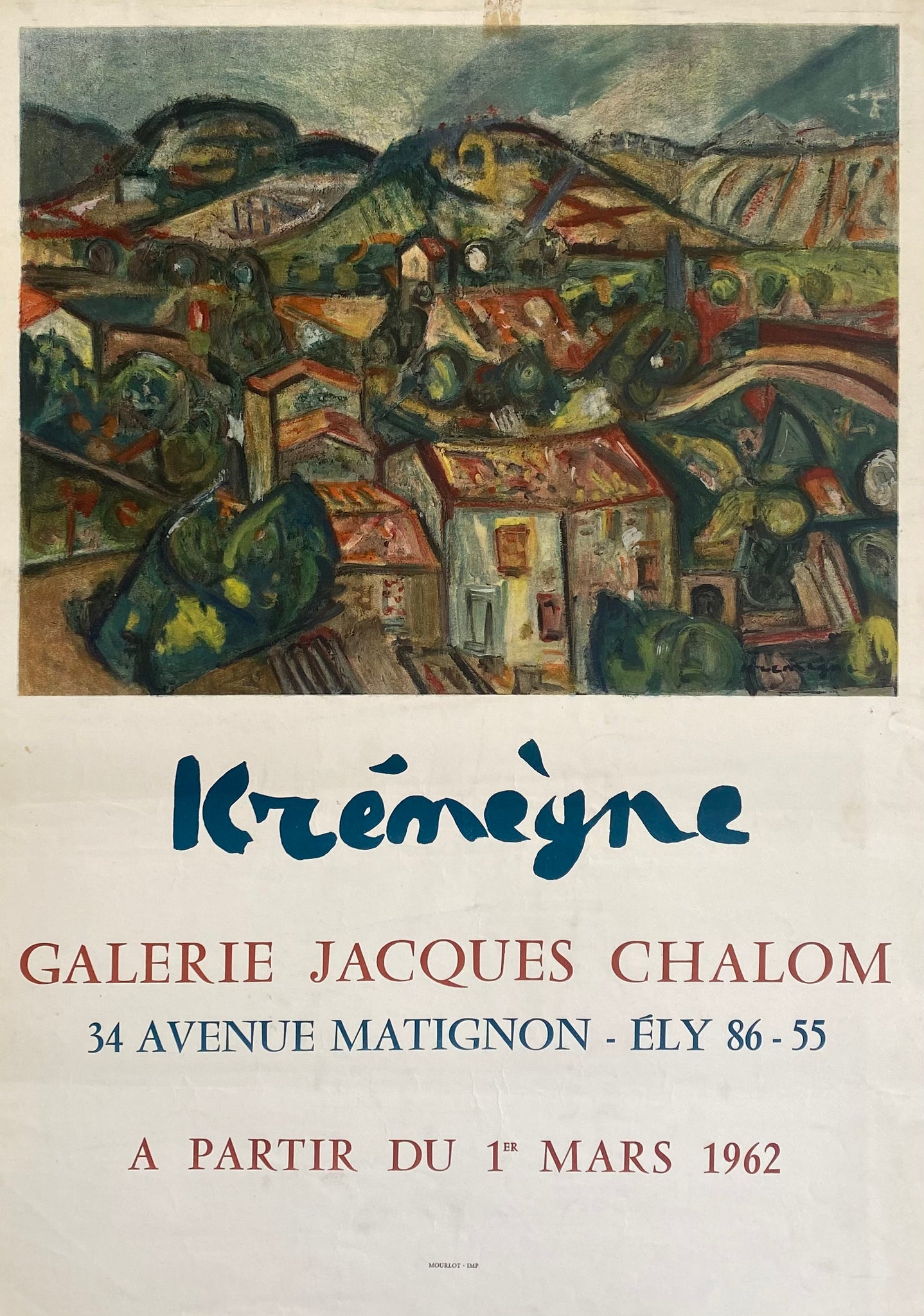 Affiche Collection Galerie Jacques Chalom - Krémègne 1962