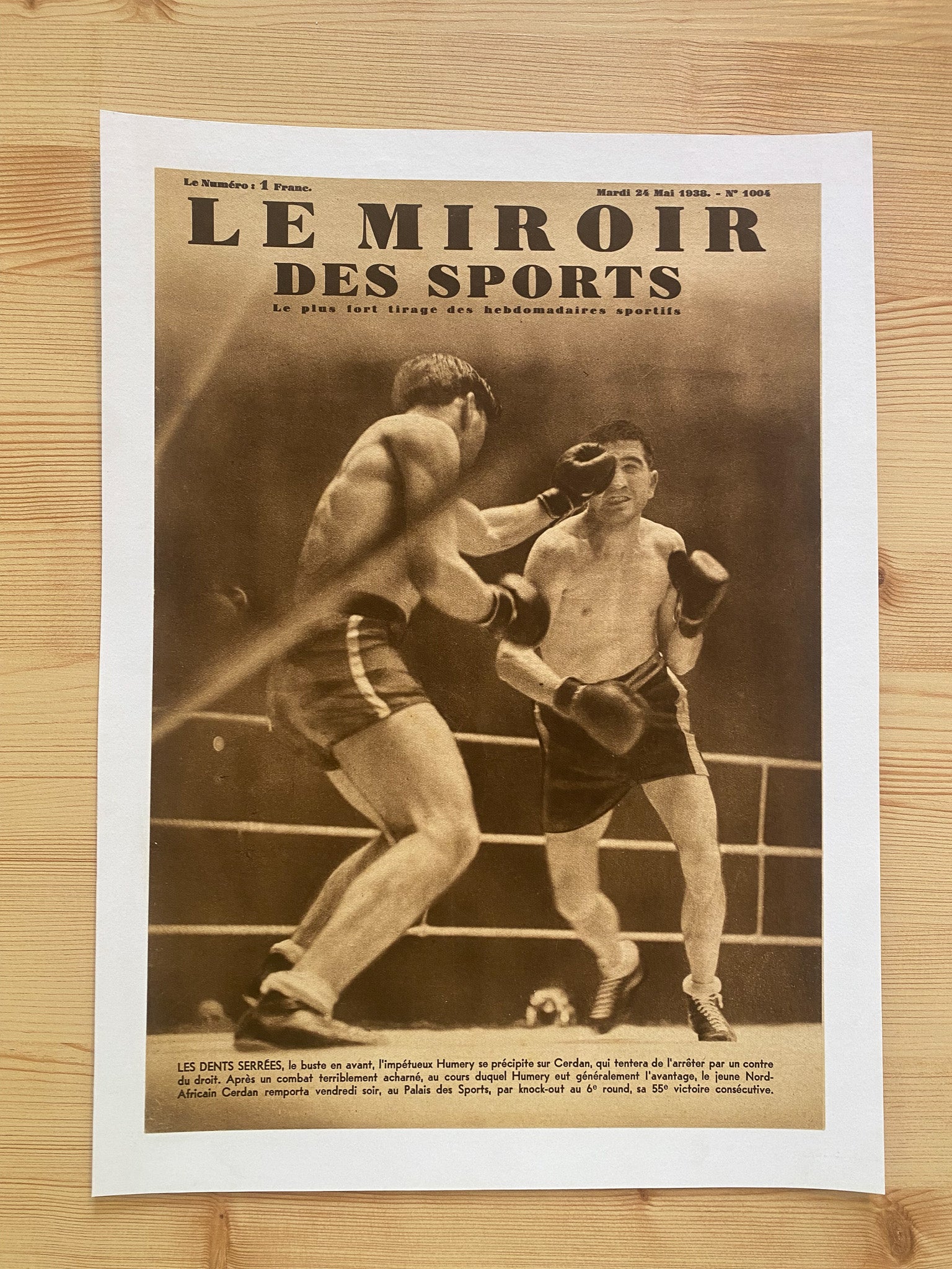 Le Miroir des Sports  - Championnat de Boxe   - Mai 1938 N°1004