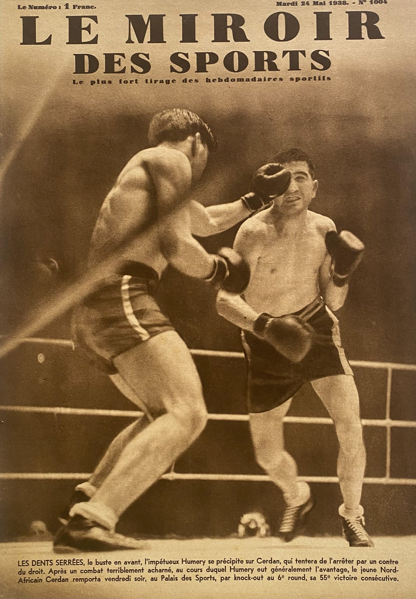 Le Miroir des Sports  - Championnat de Boxe   - Mai 1938 N°1004