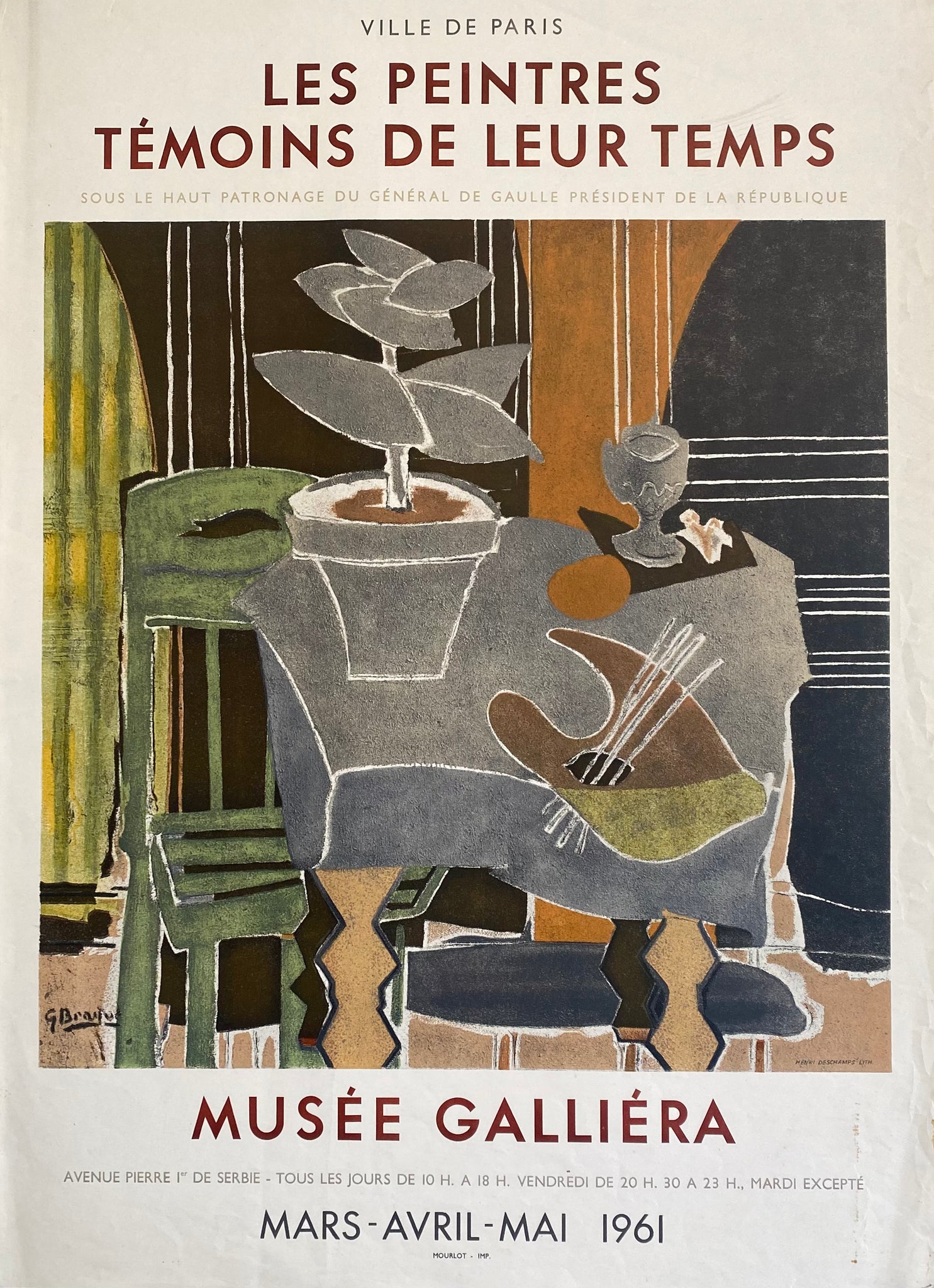 Affiche Collection Les Peintres Témoins de leur Temps - Braque 1961