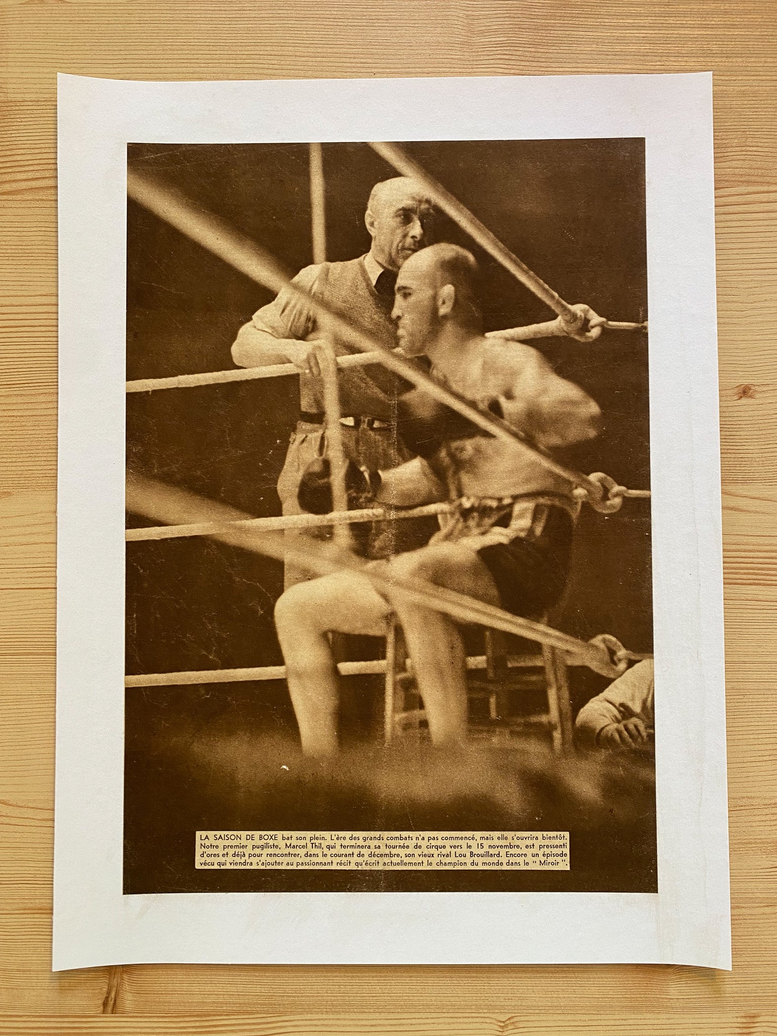 Affiche Le Miroir des Sports  - Championnat de France Boxe Circa 1935