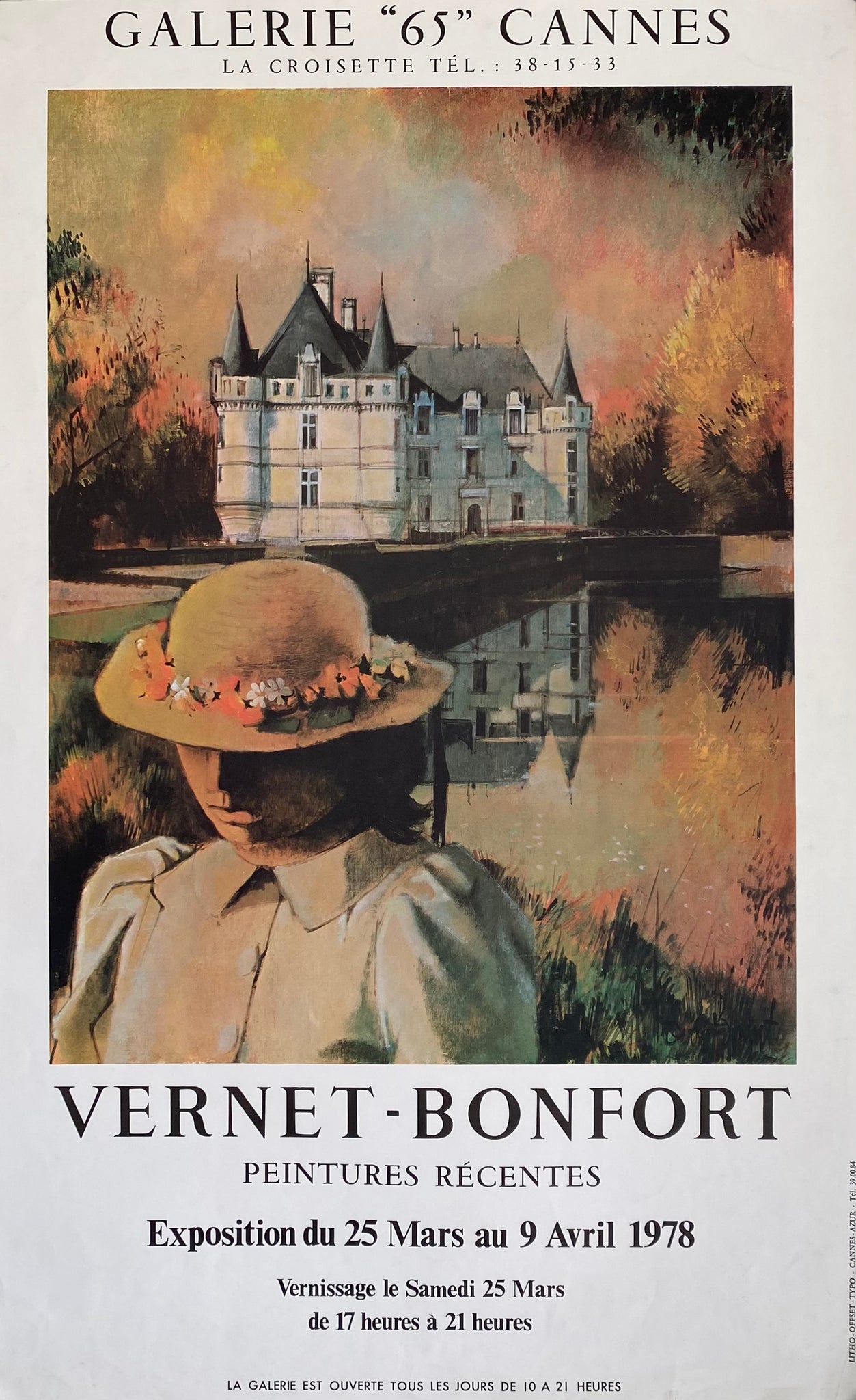 Affiche Collection Galerie 65 Cannes - Vernet-Bonfort 1978