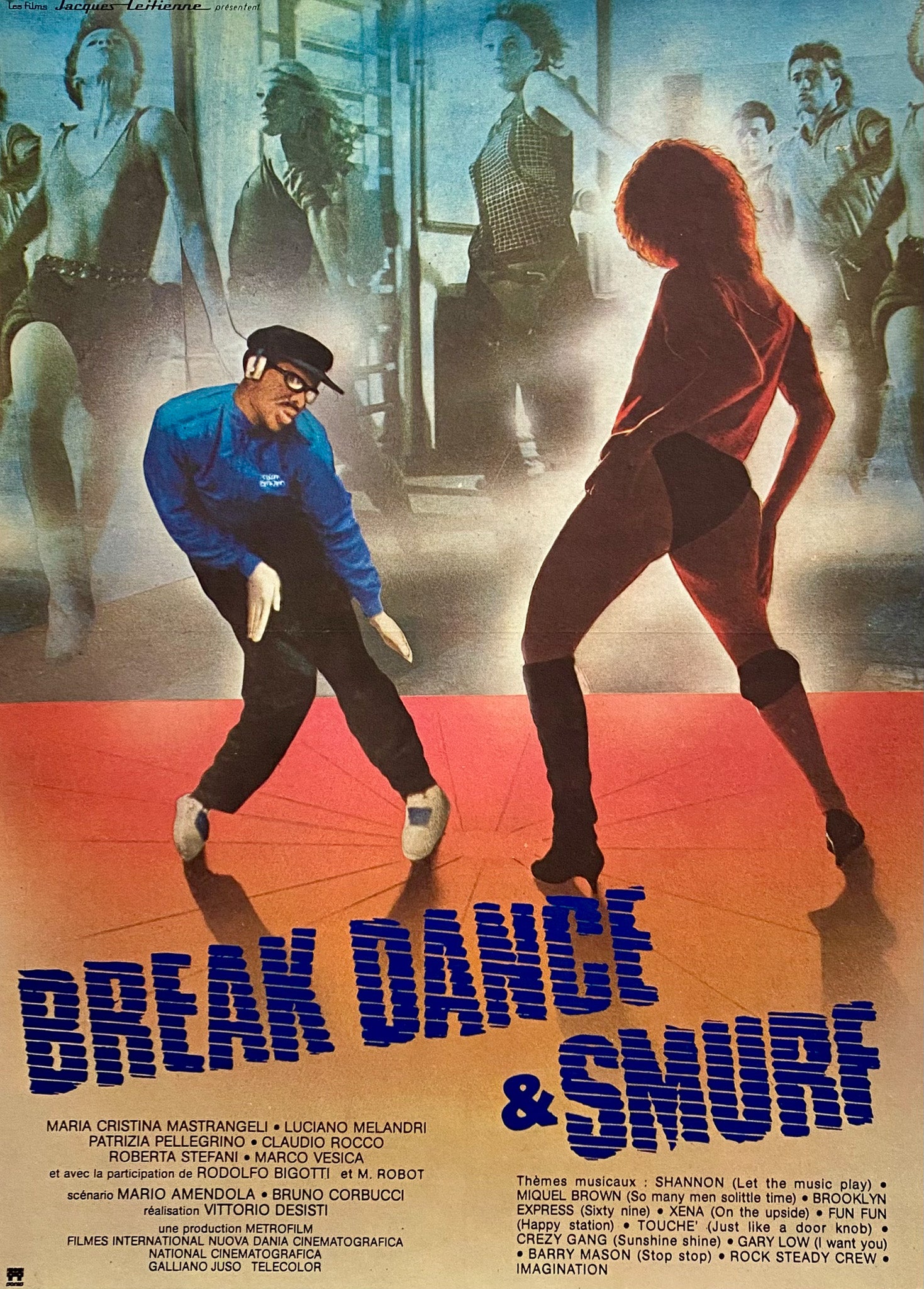 Affiche Cinéma Break Dance &amp; Smurf Réalisée par Vittorio de Sisti, 1984