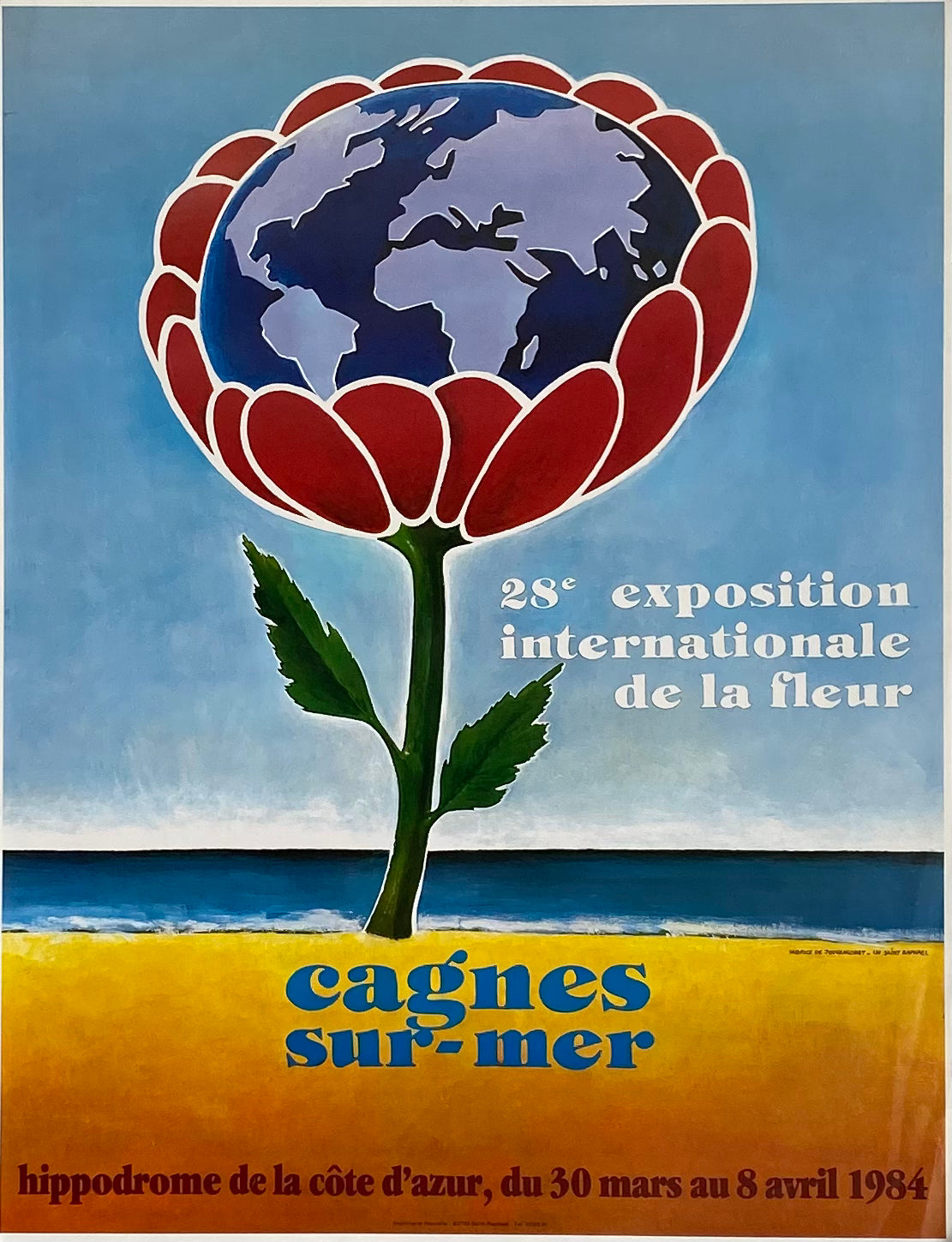 Affiche Collection 28e exposition internationale de la fleur - Fabrice de Jouvancourt 1984