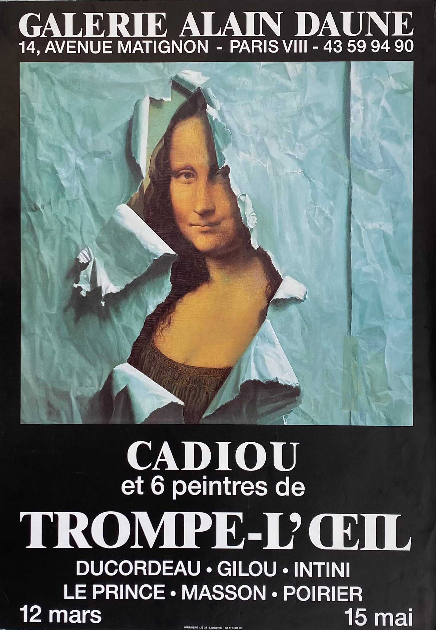 Affiche Collection Galerie Alain Daune - Cadiou 1987