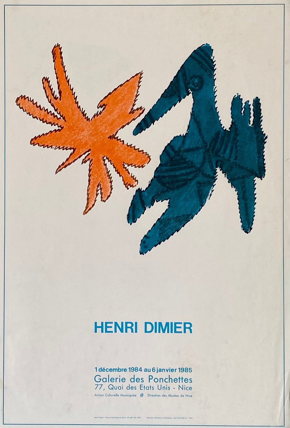 Affiche Collection Galerie des Ponchettes - Henri Dimier 1985