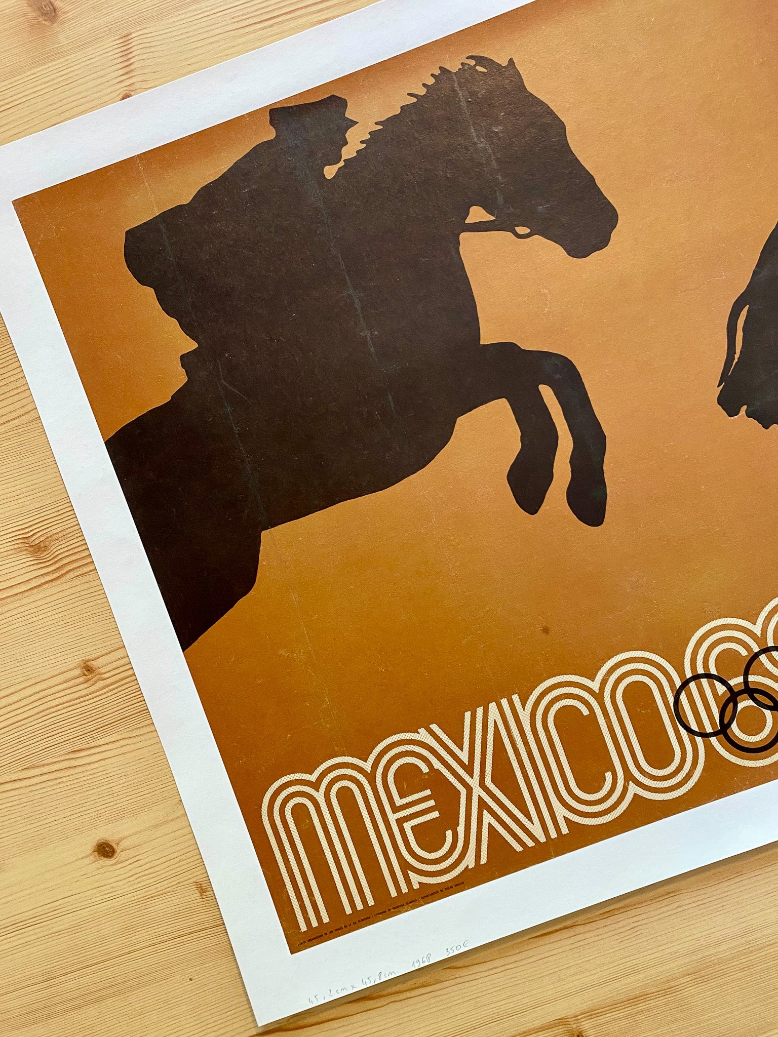 Affiche Ancienne Jeux Olympiques Mexico 1968 - Saut à Cheval - Wyman Lance