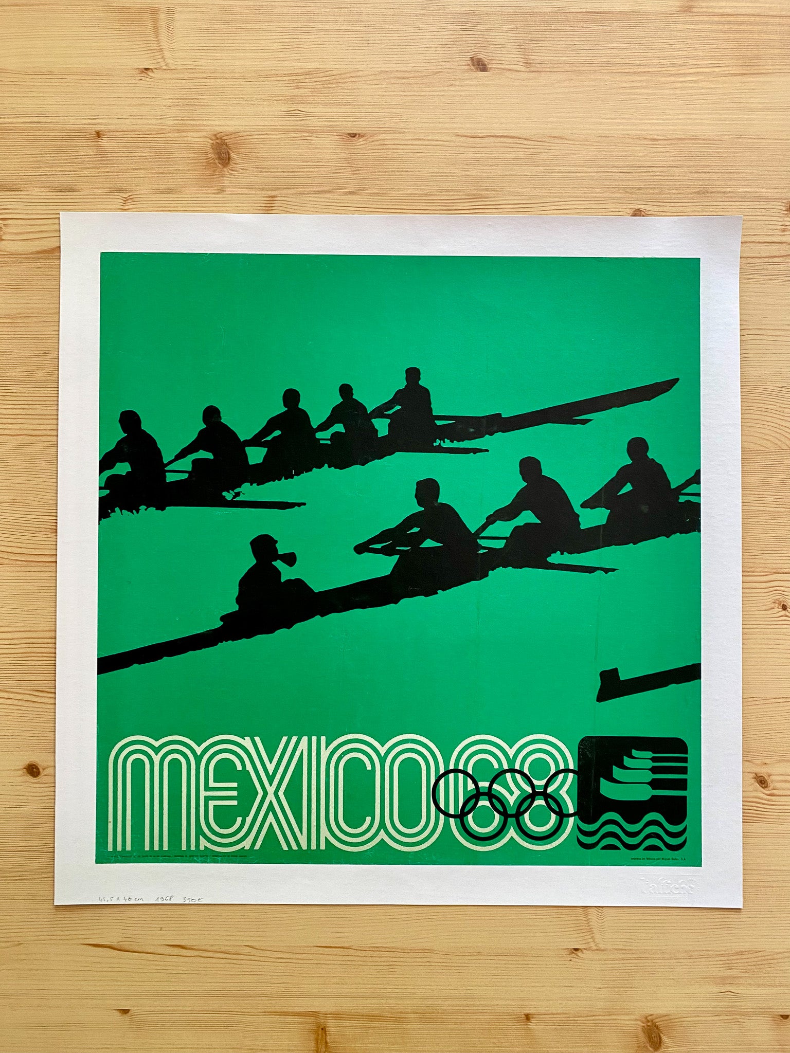 Affiche Ancienne Jeux Olympiques Mexico 1968 Aviron - Wyman Lance 