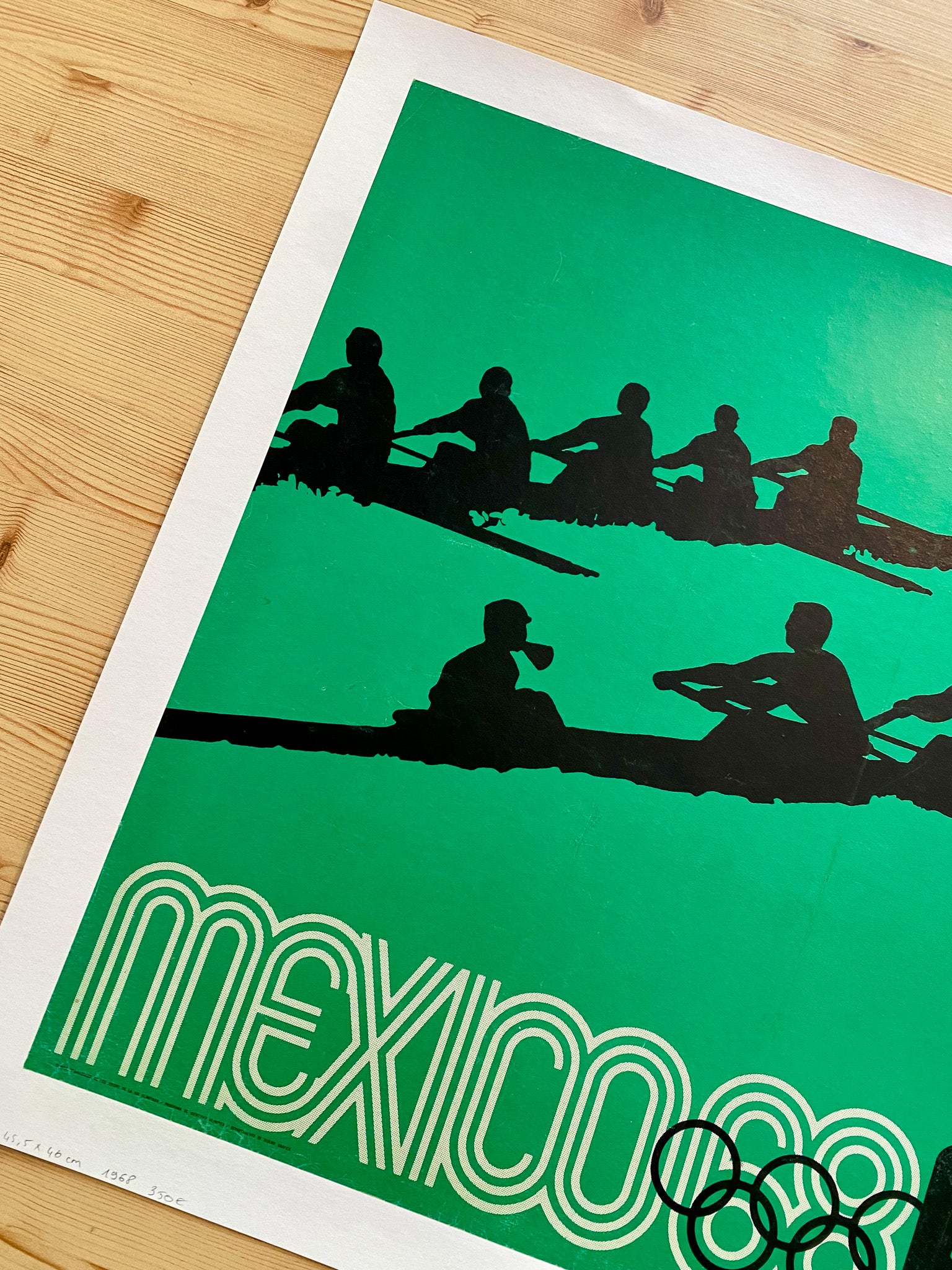 Affiche Ancienne Jeux Olympiques Mexico 1968 Aviron - Wyman Lance 