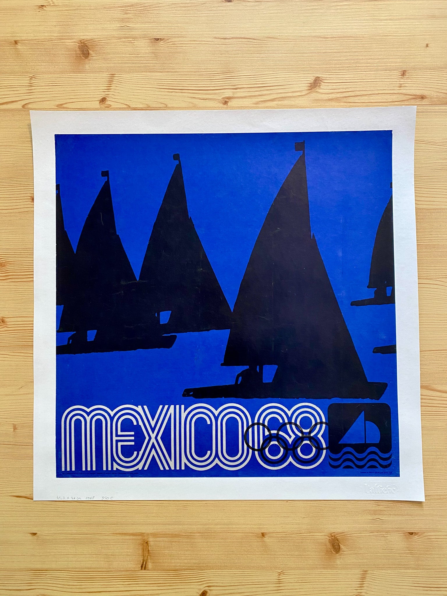 Affiche Ancienne Jeux Olympiques Mexico 1968 Voile - Wyman Lance