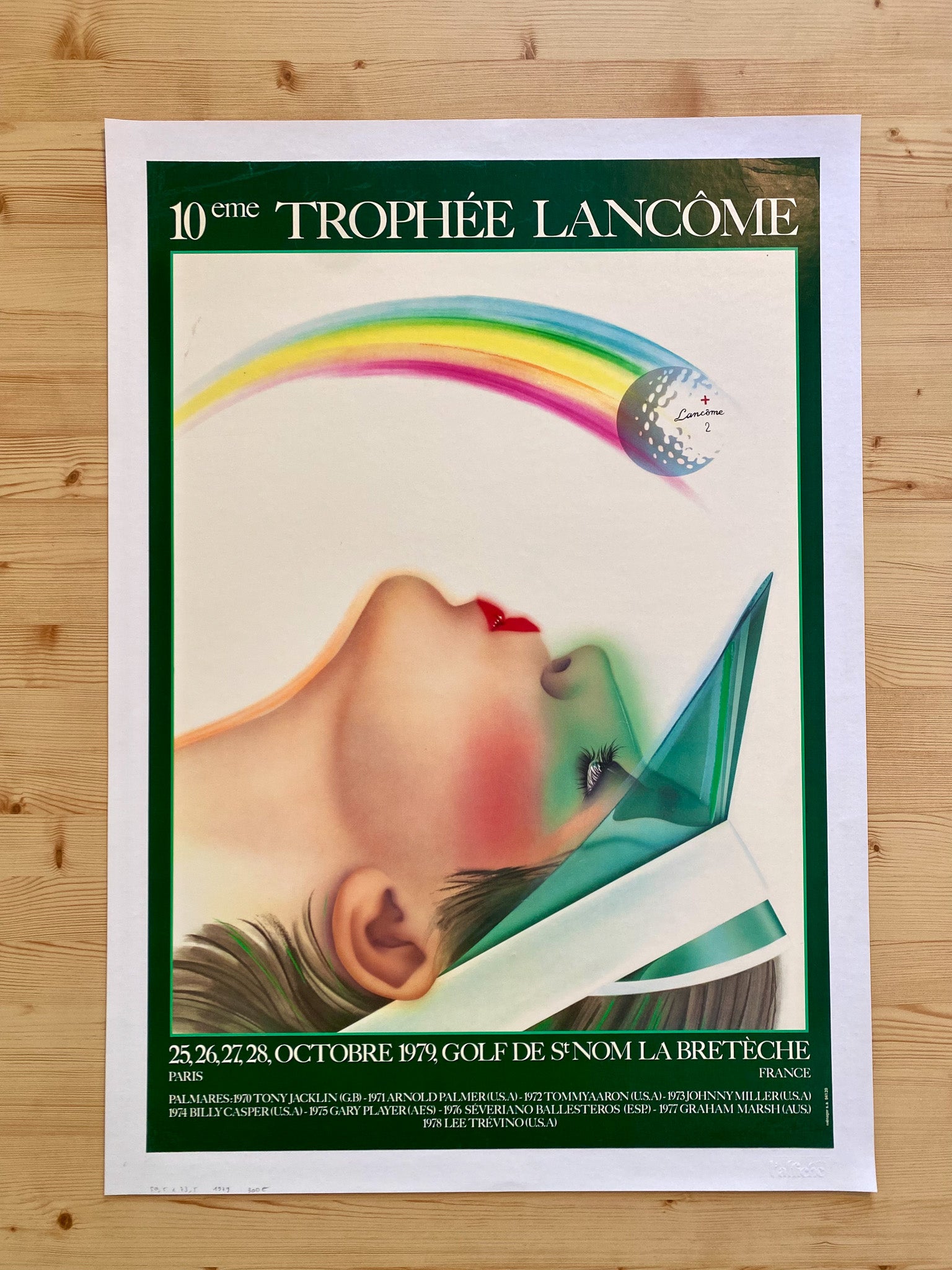 Affiche Originale Golf 10eme Trophée Lancôme - Octobre 1979 France