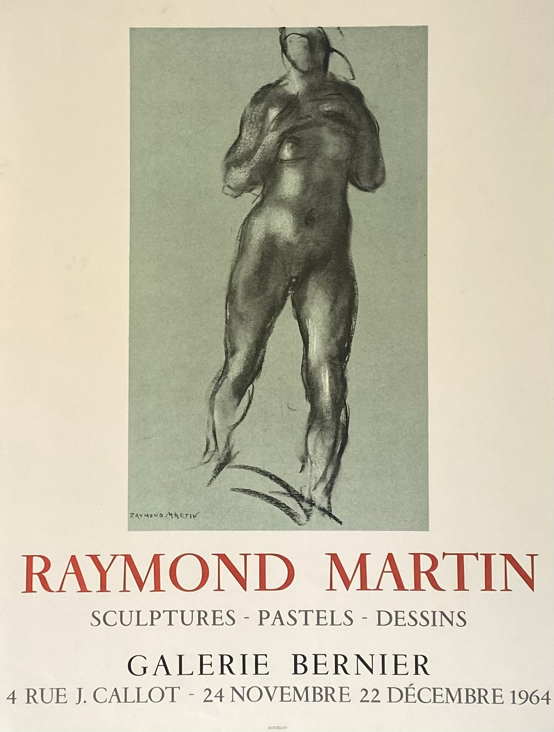 Affiche Original galerie Bernier - Raymond Martin 1964
