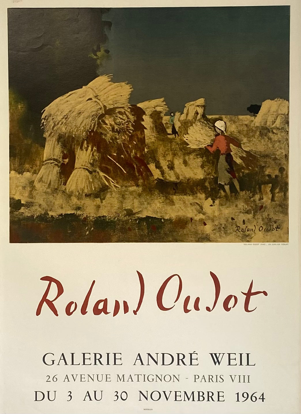 Affiche Original Galerie André Weil - Roland Oudot 1964