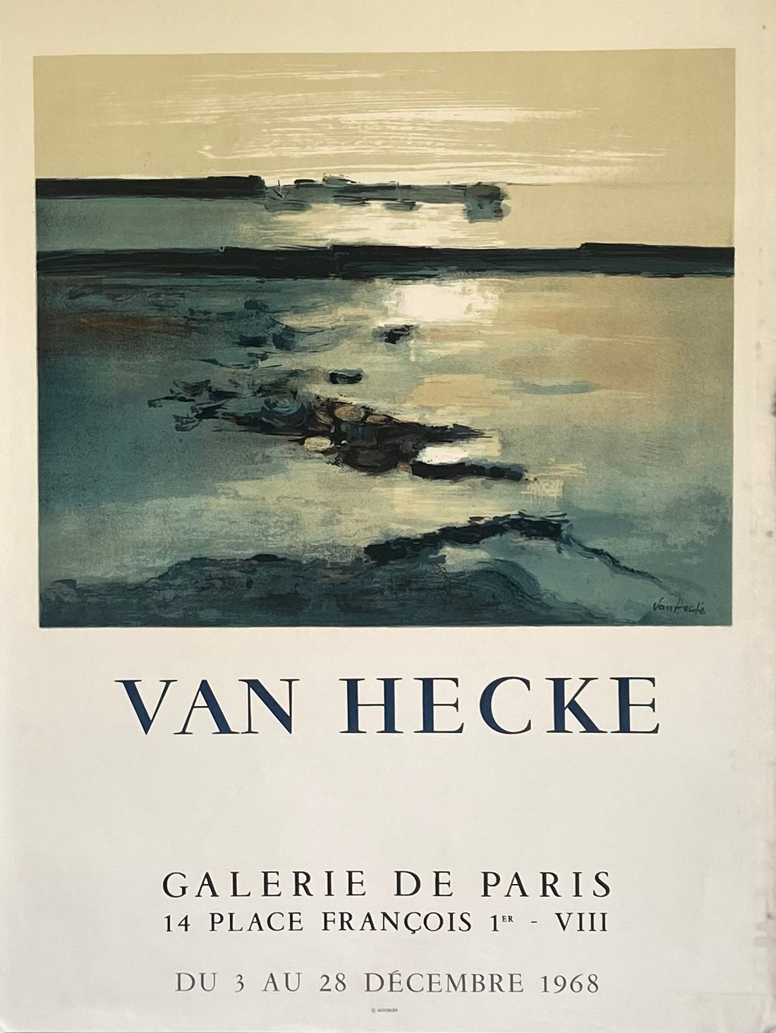 Affiche Original Galerie de Paris - Van Hecke 1968