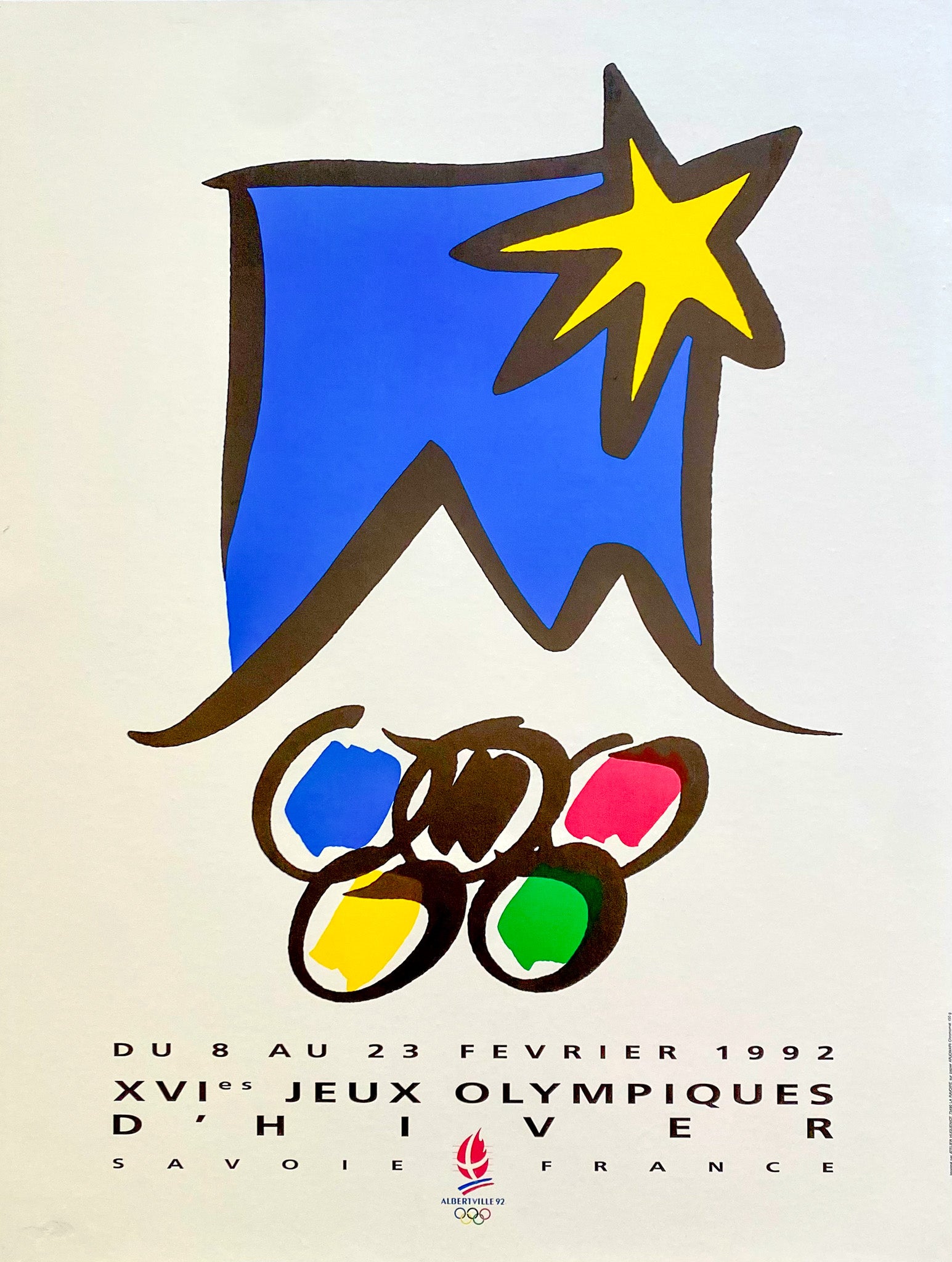 Affiche Originale Jeux Olympiques d'Hiver Alberville, 1992