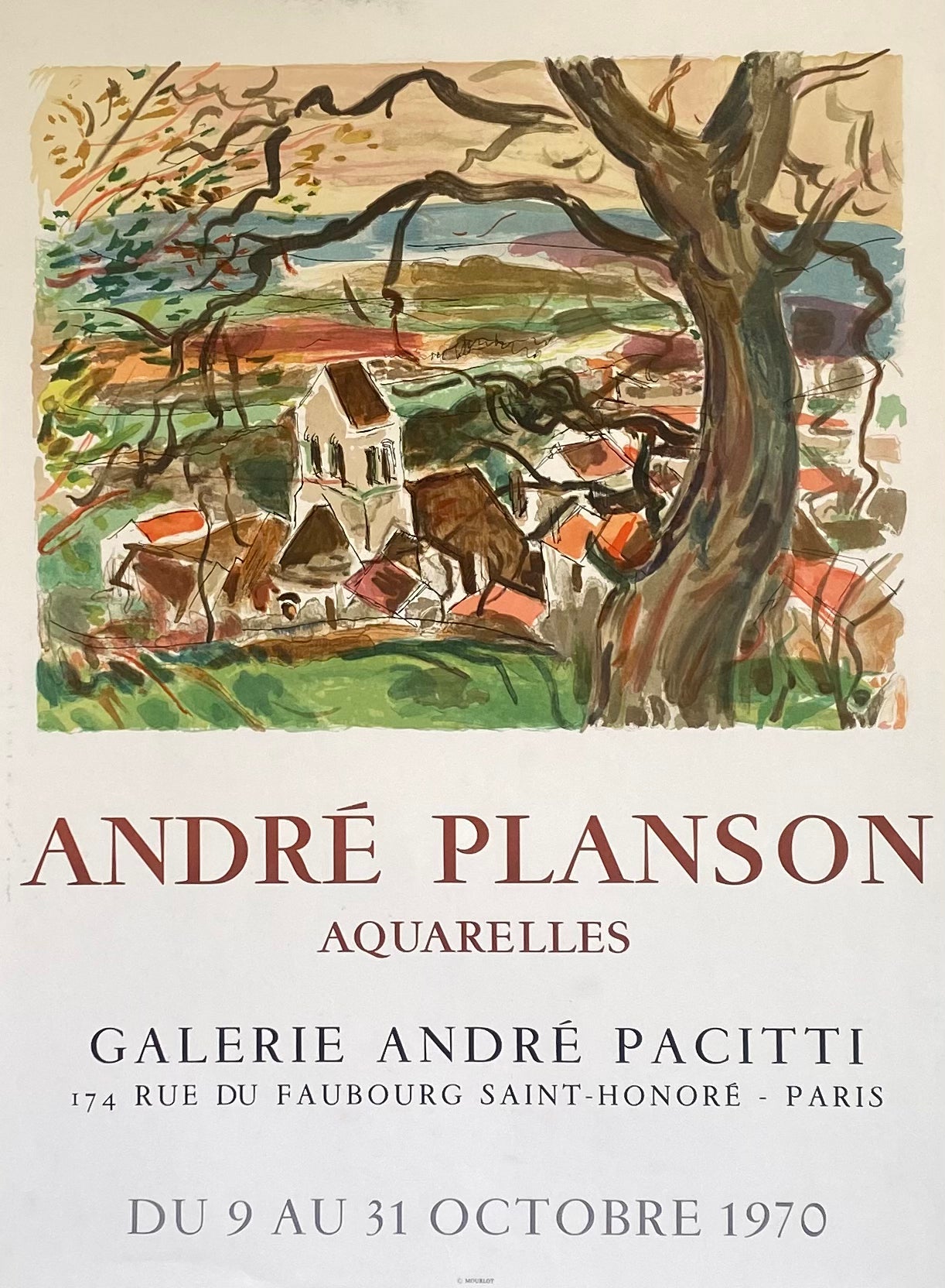 Affiche Original Galerie André Pacitti - André Planson 1970