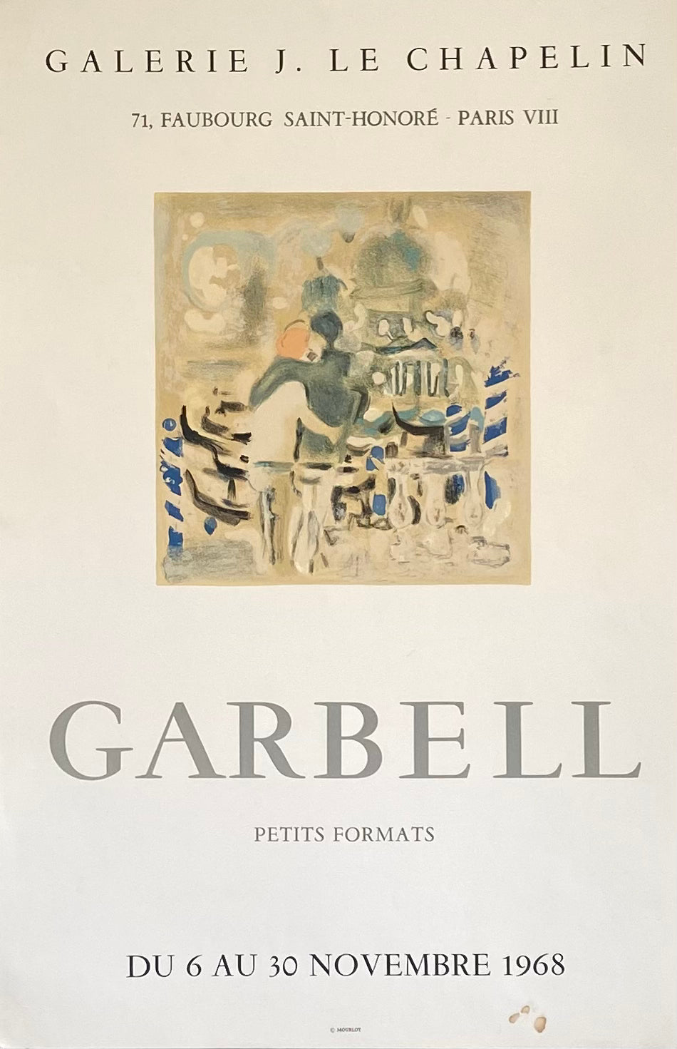 Affiche Original Galerie J. le Chapelin - Garbell 1968