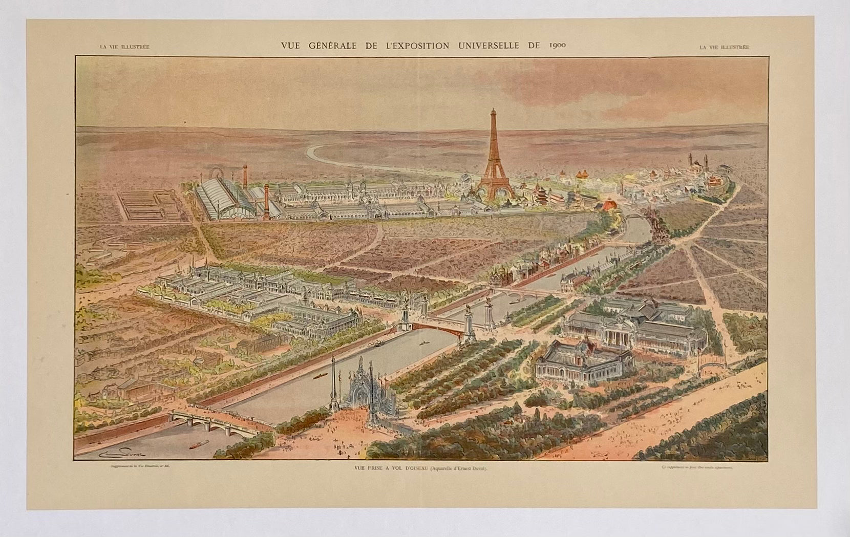Affiche Originale Vue generale de l'exposition universelle de 1900 - Paris