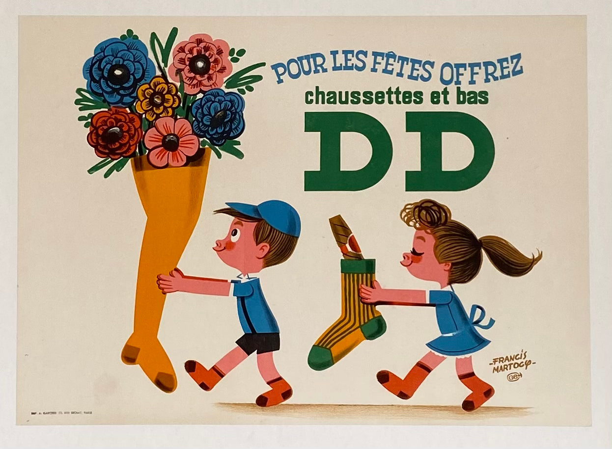 Affiche Originale Chaussette et Bas DD - Francis Martocq