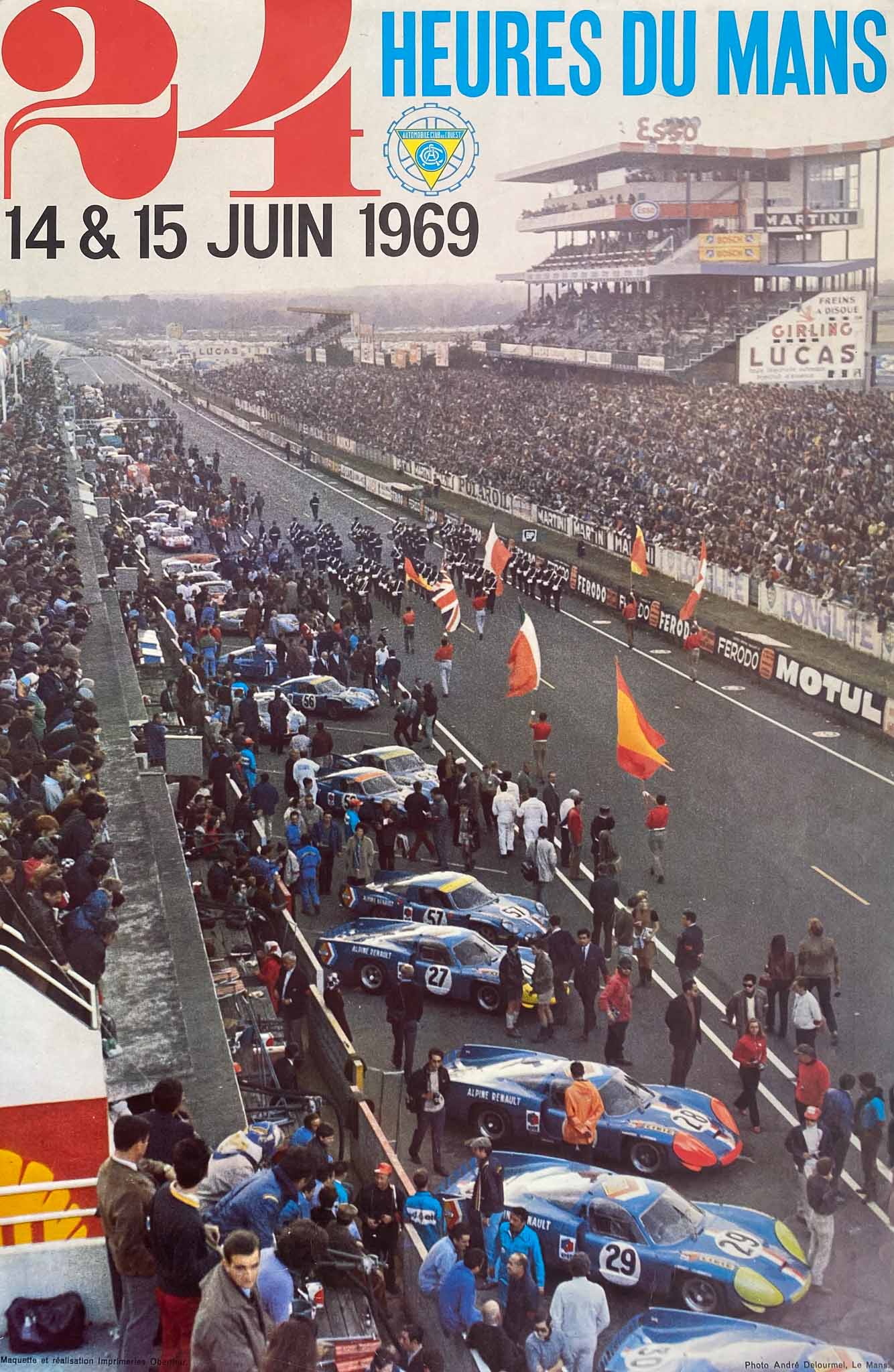 Affiche 24 Heures du Mans par Delourmel André, 1969
