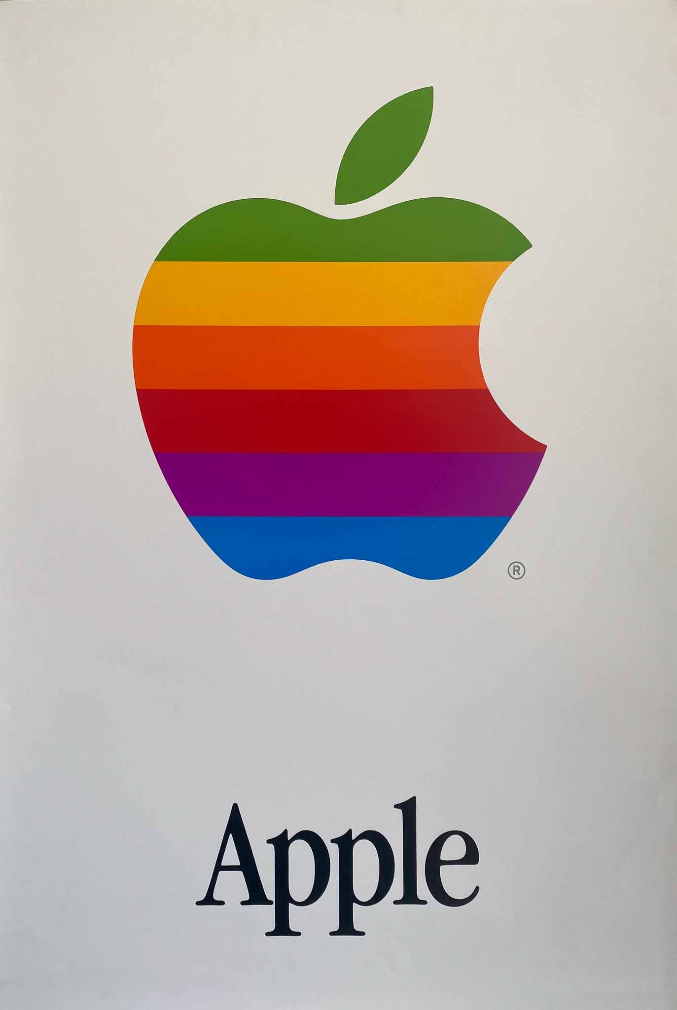 Affiche Apple, logo Arc-en-ciel par Rob Janoff & Steve Jobs, 1980