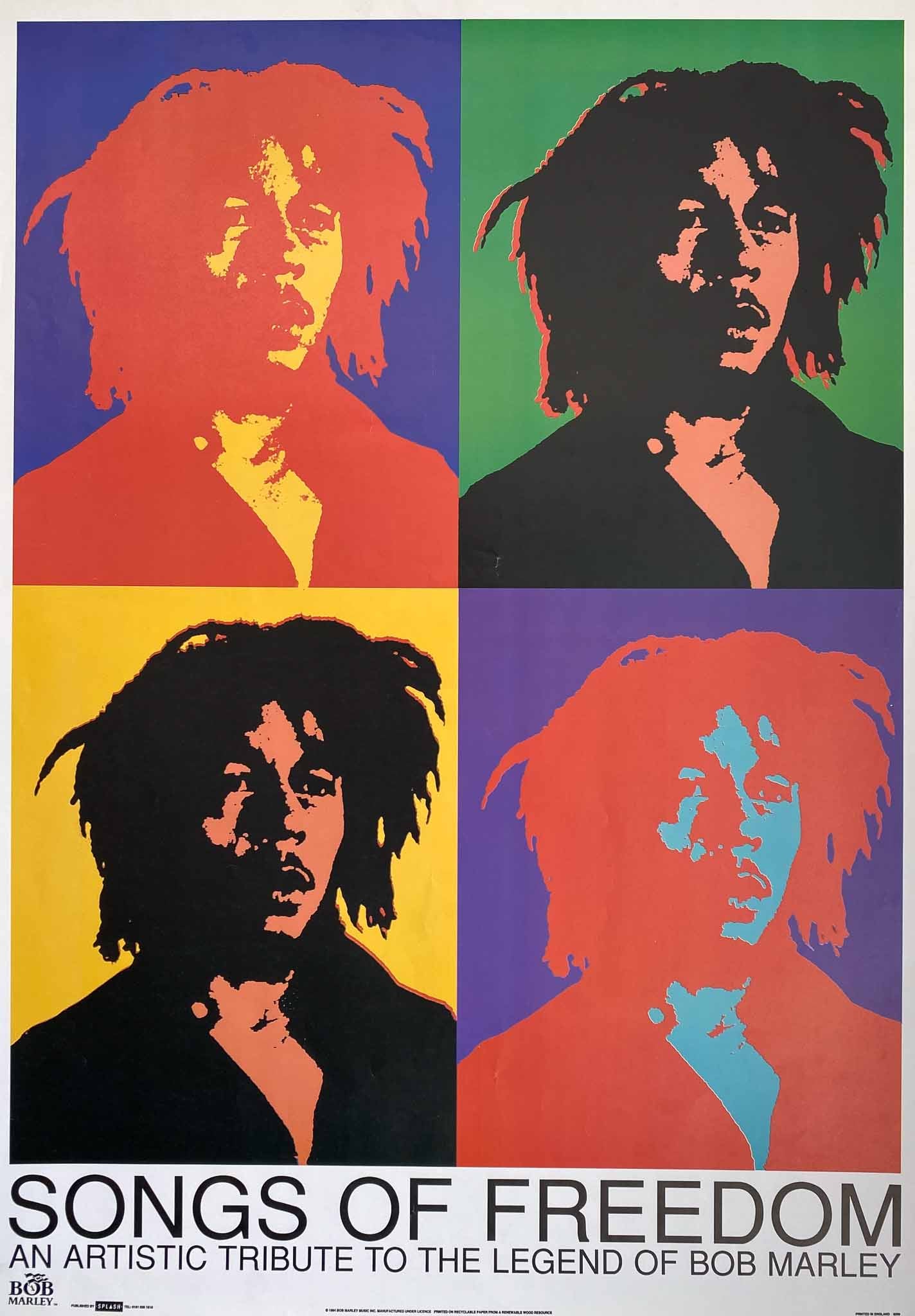 Affiche Bob Marley Song Of Freedom An Artistic Tribute To The Legend Of Bob Marley d'après Andy Warhol, 1994