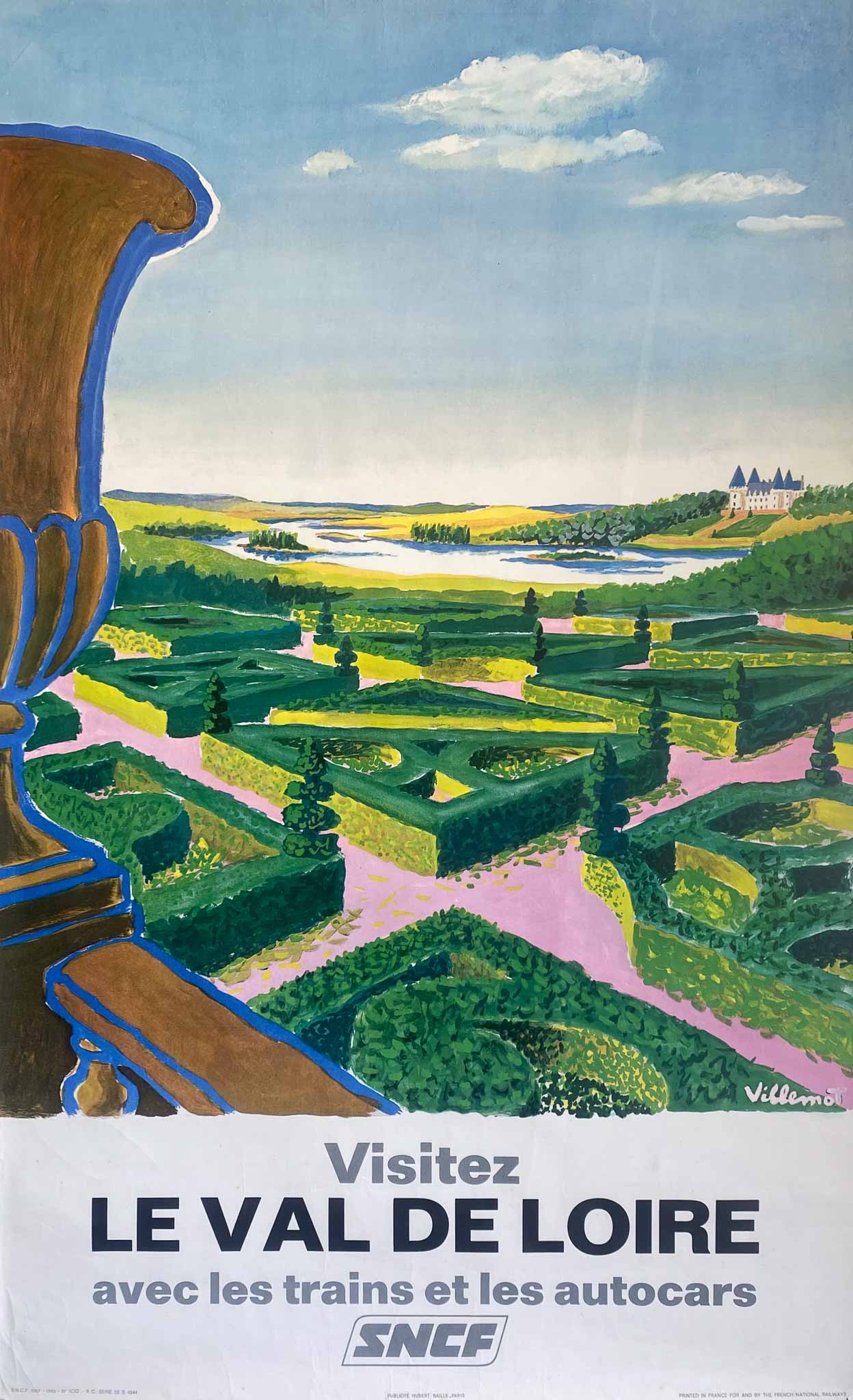 Affiche Val de Loire  par Villemot Bernard, 1967