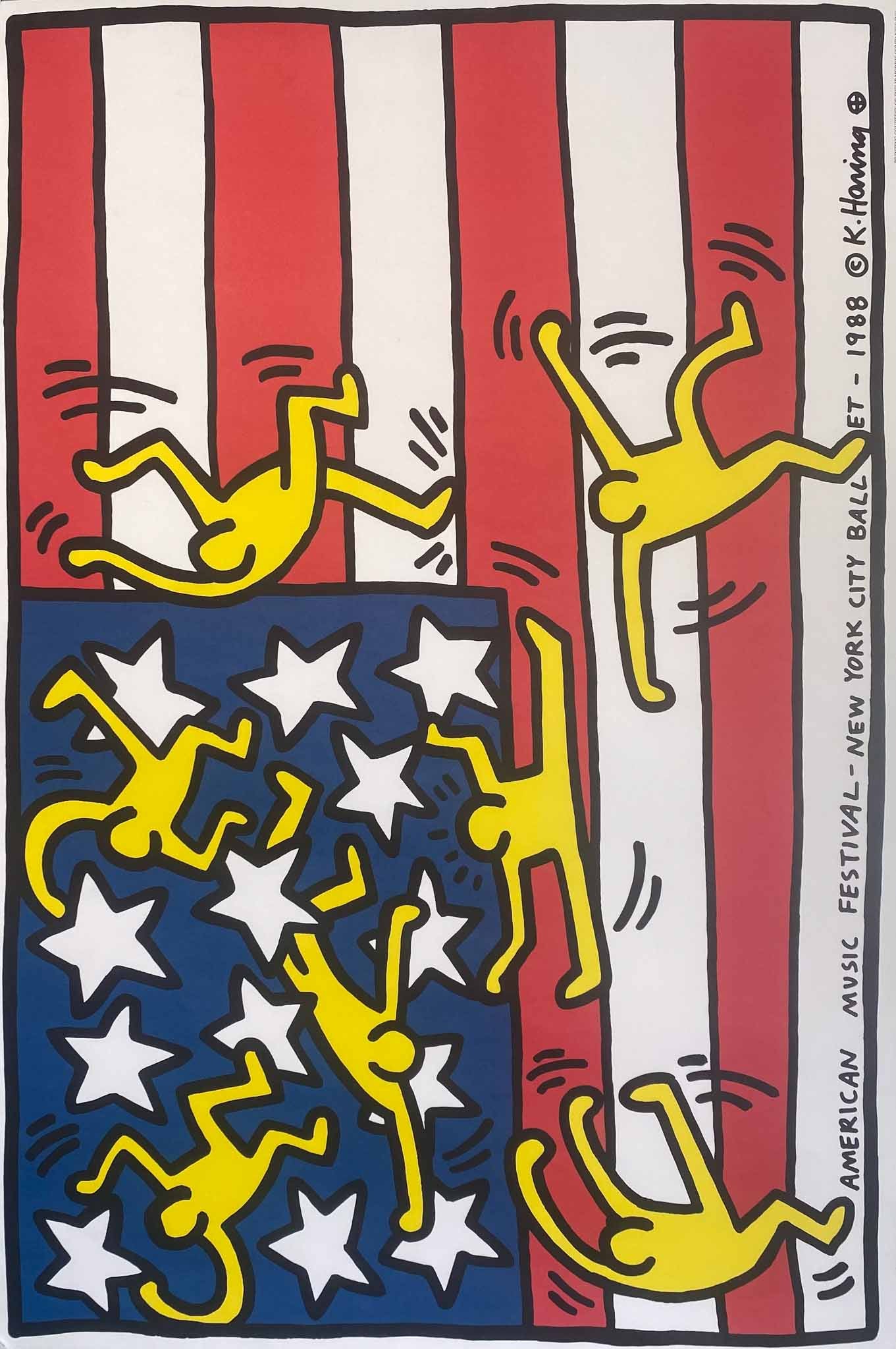 Affiche American Music  Festival New York City Ballet par Haring Keith, 1988