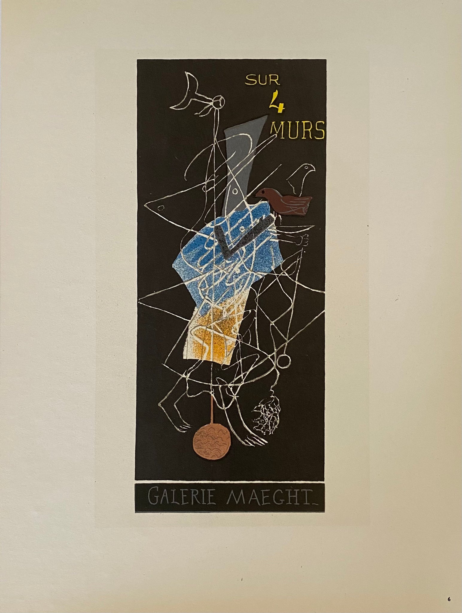 Affiche ancienne galerie Maeght d'après Georges Braque, 1956