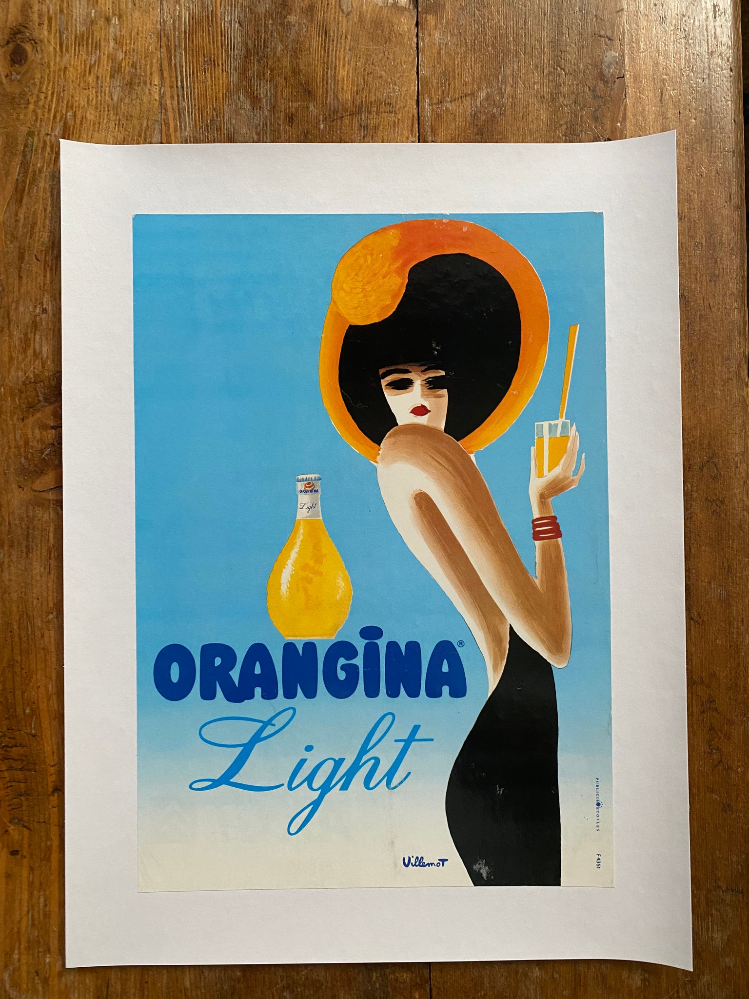 Affiche Originale Orangina Light  par Bernard Villemot, 1989