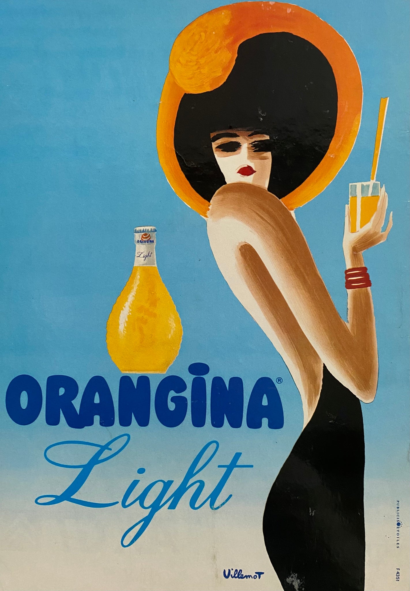 Affiche Originale Orangina Light  par Bernard Villemot, 1989