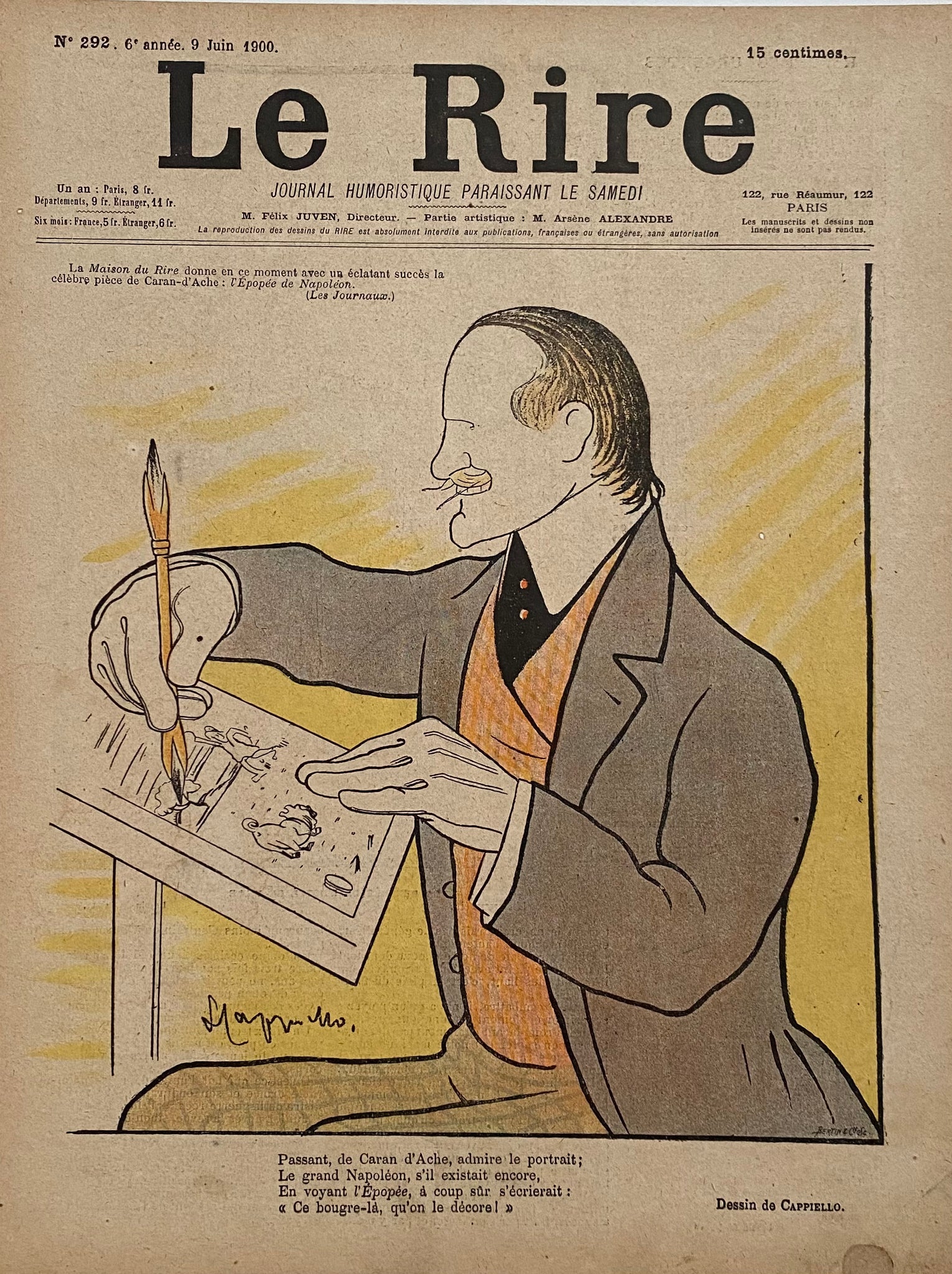 La Rire Illustration ancienne - Le Rire N°292 - Leonetto Cappiello 1900
