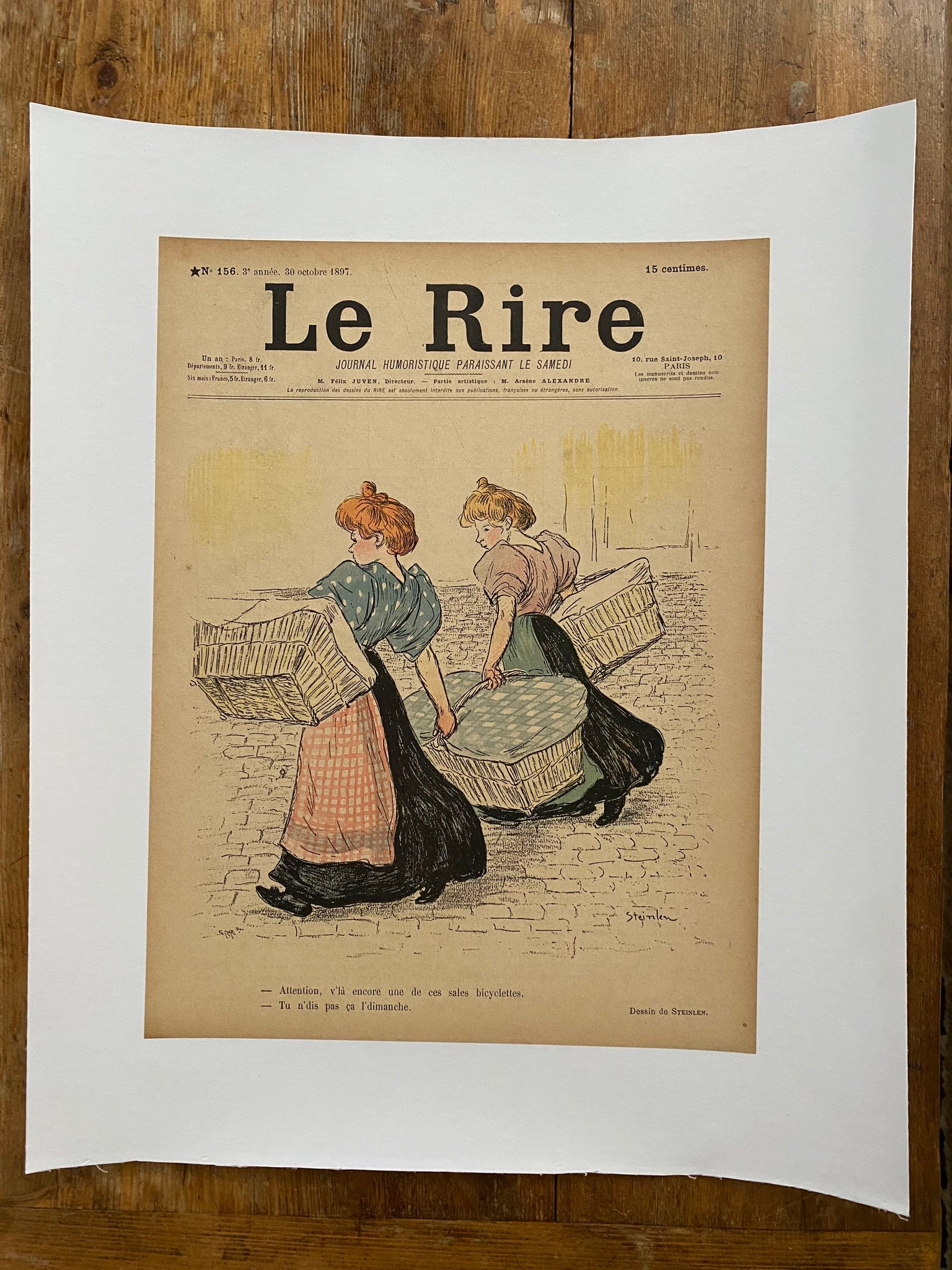 Affiche ancienne Le Rire N°156 par Steinlen