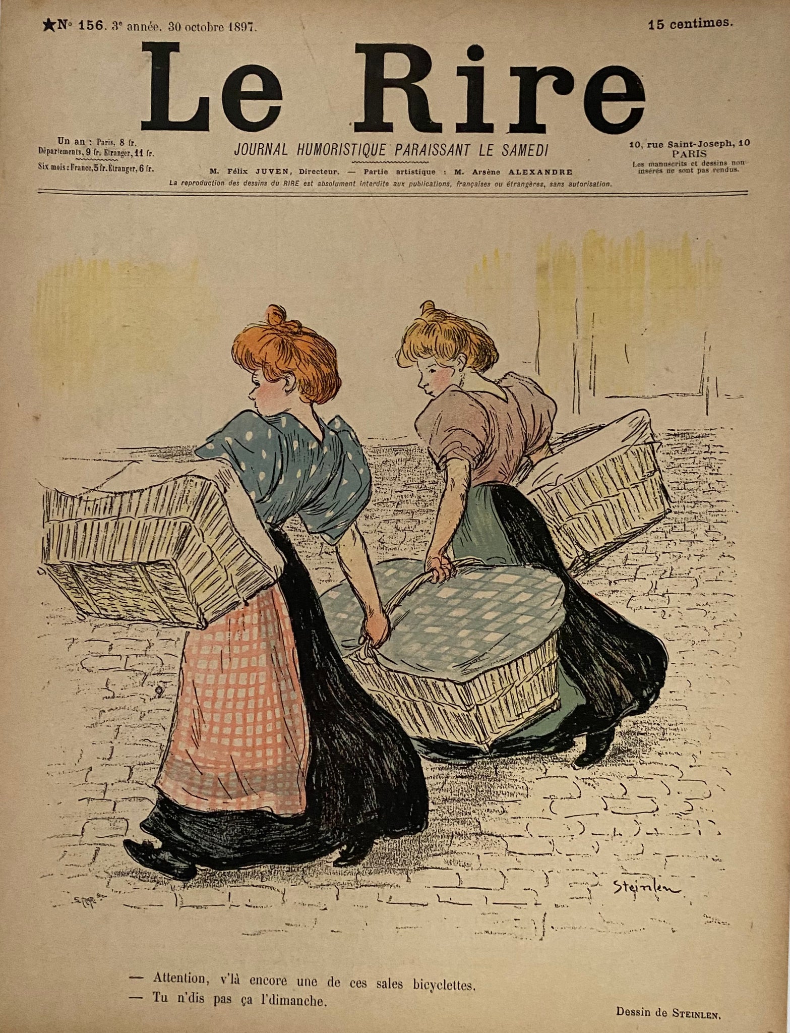 Affiche ancienne Le Rire N°156 par Steinlen