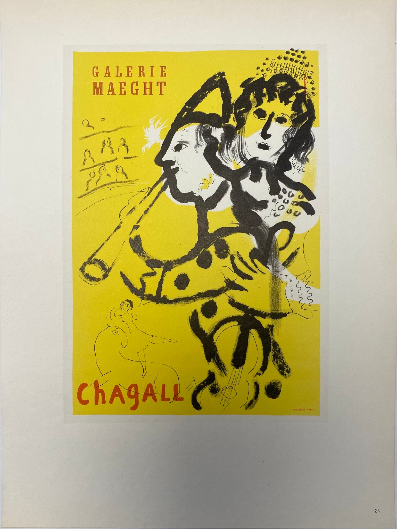 Affiche ancienne galerie Maeght par Marc Chagall, 1957