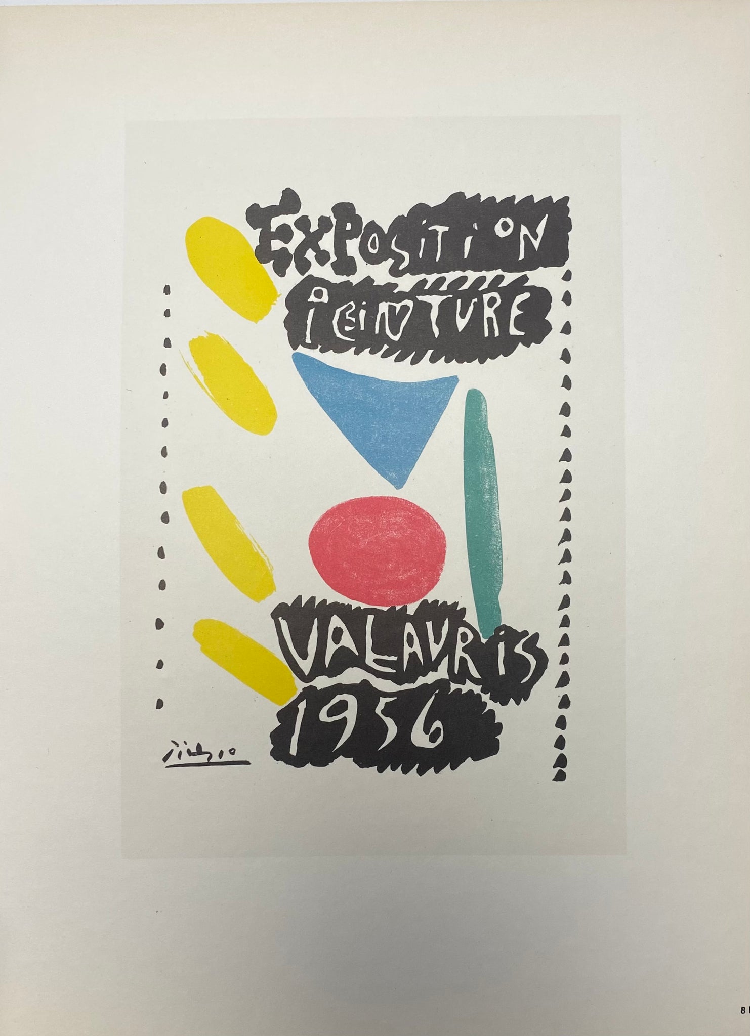 Affiche ancienne d'exposition peinture Vallauris par Pablo Picasso, 1956